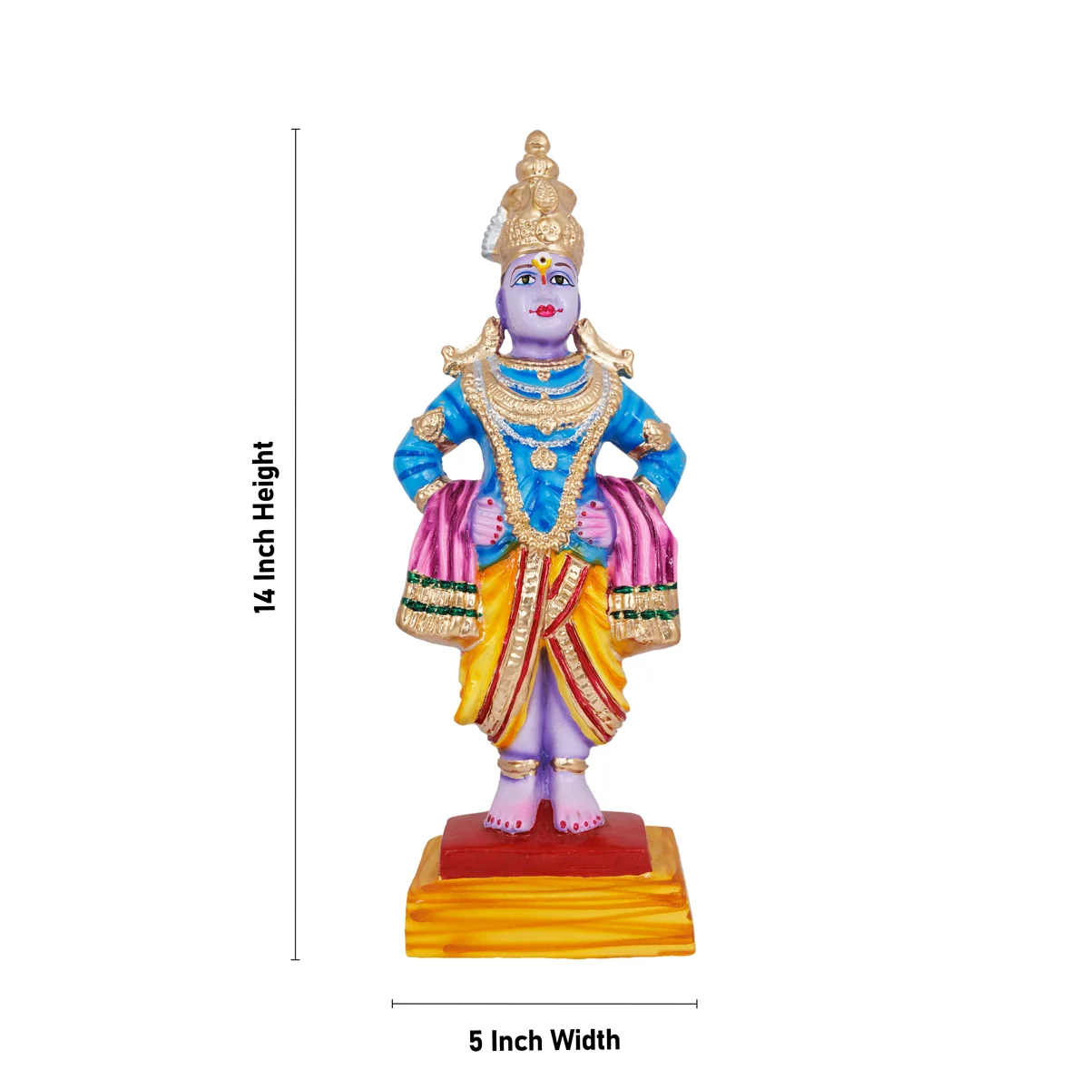 Vitthal Rukmini Murti Paper Mache Golu Bommai Pair- 14 X 5 Inches | Giri Golu Doll/Navaratri Gombe/Navratri Décor - Image 4