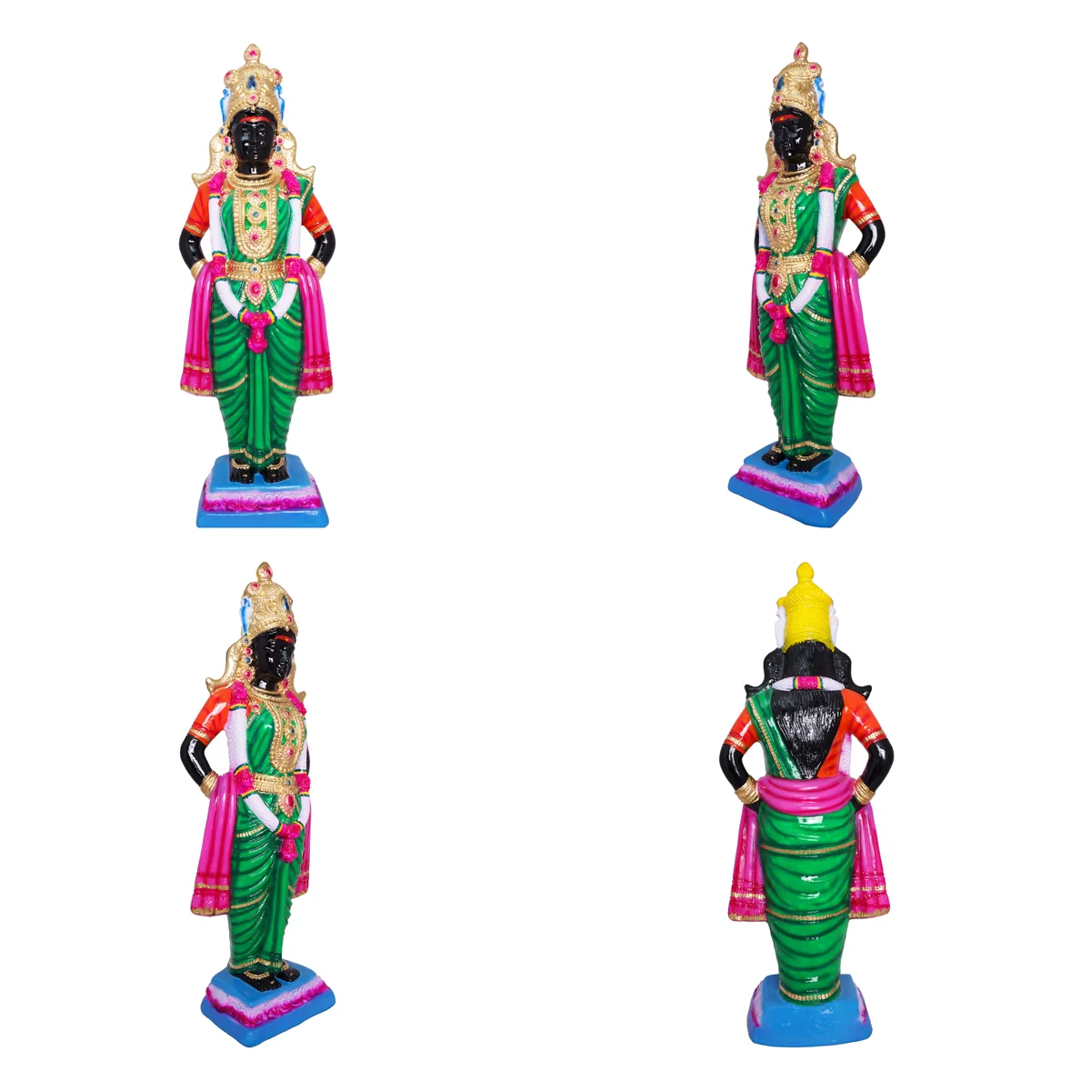 Vitthal Rukmini Murti Paper Mache Golu Bommai Pair- 32X8 Inches | Giri Golu Doll/Navaratri Gombe/Navratri Decor - Image 2