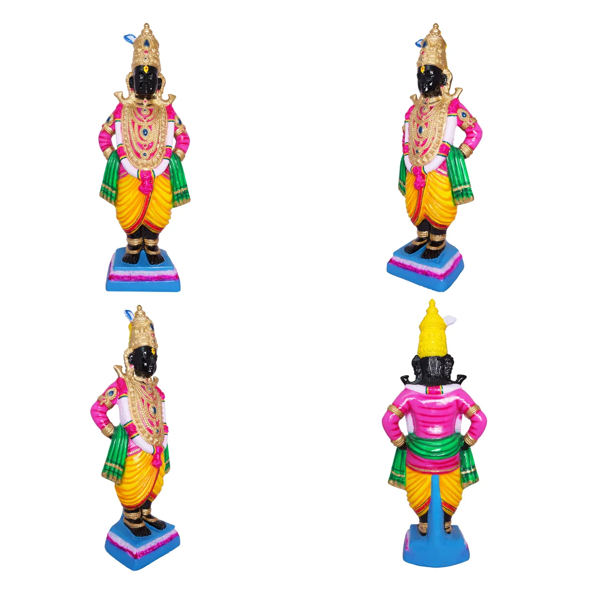 Vitthal Rukmini Murti Paper Mache Golu Bommai Pair- 32X8 Inches | Giri Golu Doll/Navaratri Gombe/Navratri Decor - Image 3