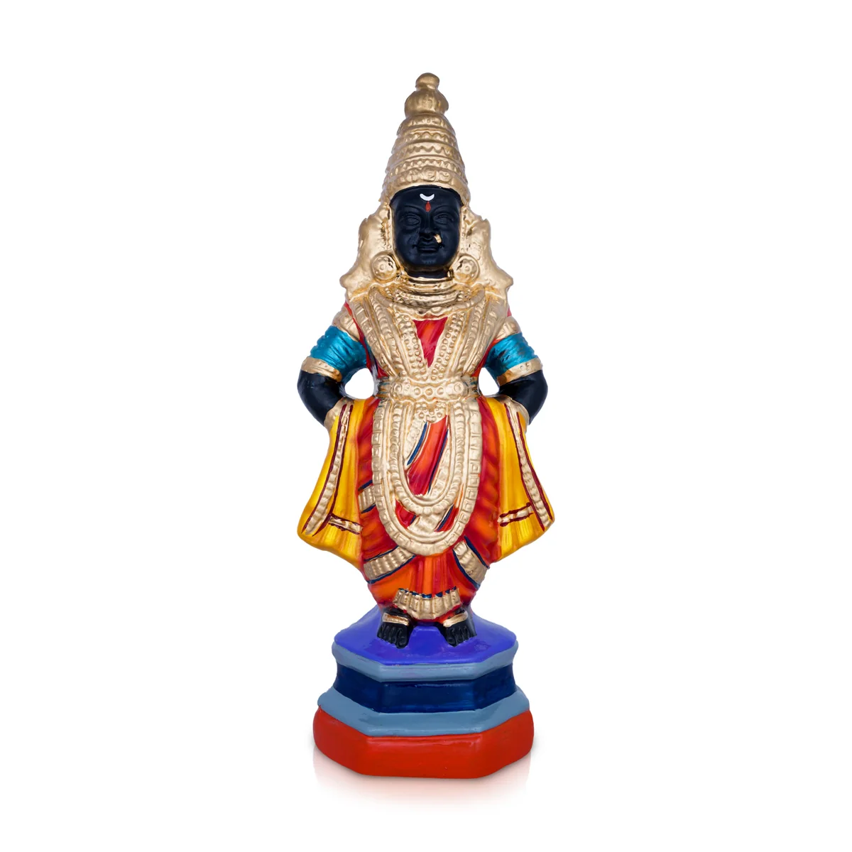 Vitthal Rukmini Paper Mache Golu Bommai Pair - 12 x 4 Inches | Giri Golu Doll/ Navaratri Golu Bomma/Gombe - Image 2