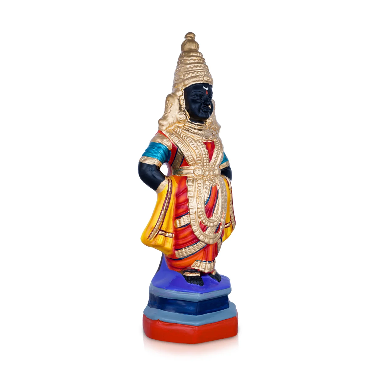 Vitthal Rukmini Paper Mache Golu Bommai Pair - 12 x 4 Inches | Giri Golu Doll/ Navaratri Golu Bomma/Gombe - Image 3