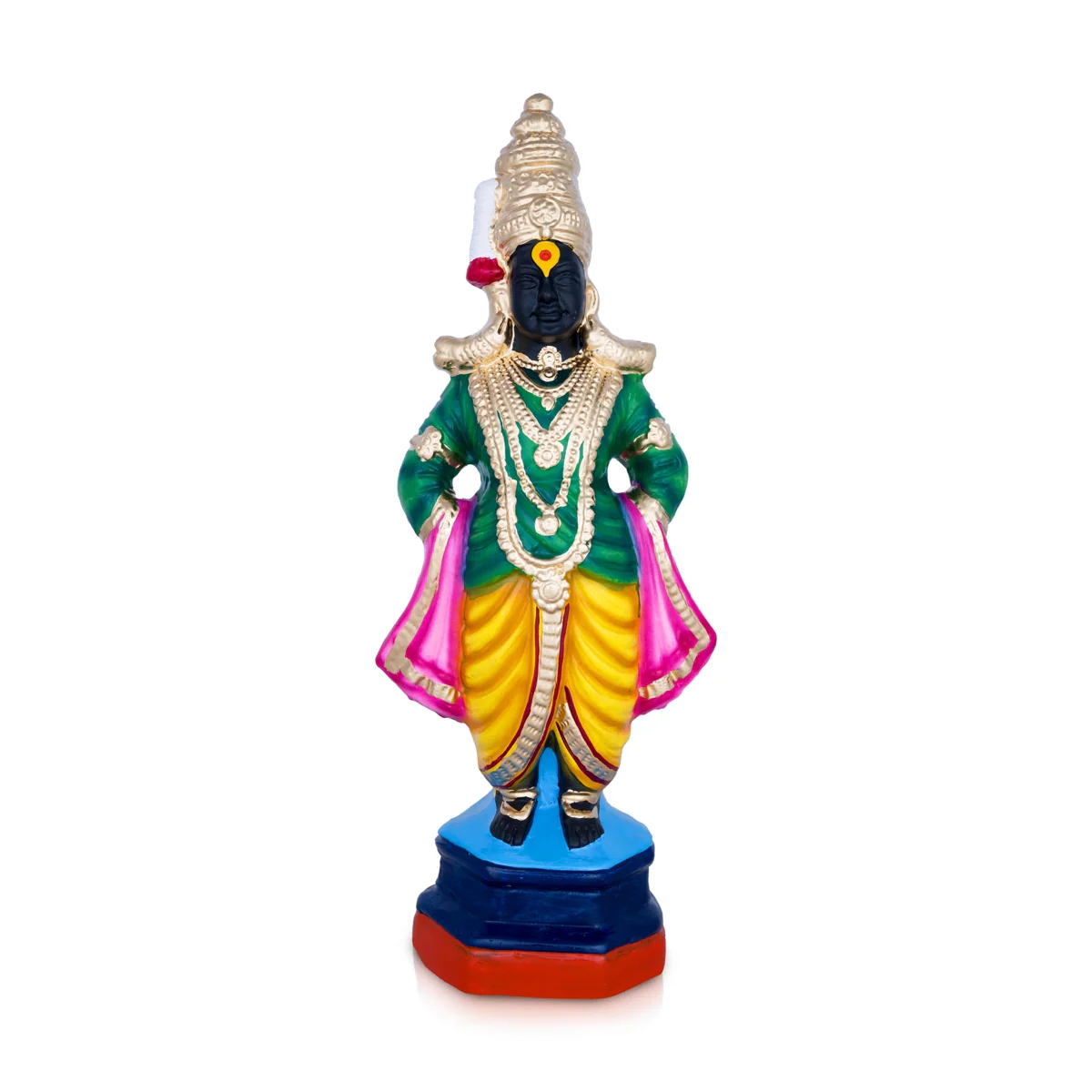Vitthal Rukmini Paper Mache Golu Bommai Pair - 12 x 4 Inches | Giri Golu Doll/ Navaratri Golu Bomma/Gombe - Image 4