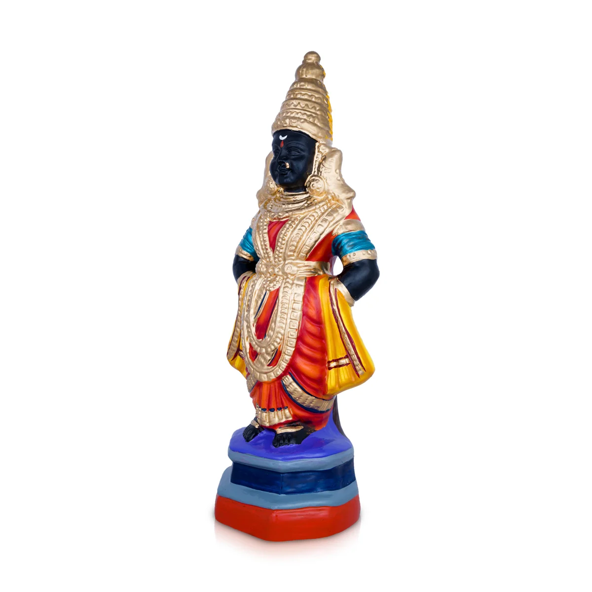 Vitthal Rukmini Paper Mache Golu Bommai Pair - 12 x 4 Inches | Giri Golu Doll/ Navaratri Golu Bomma/Gombe - Image 6