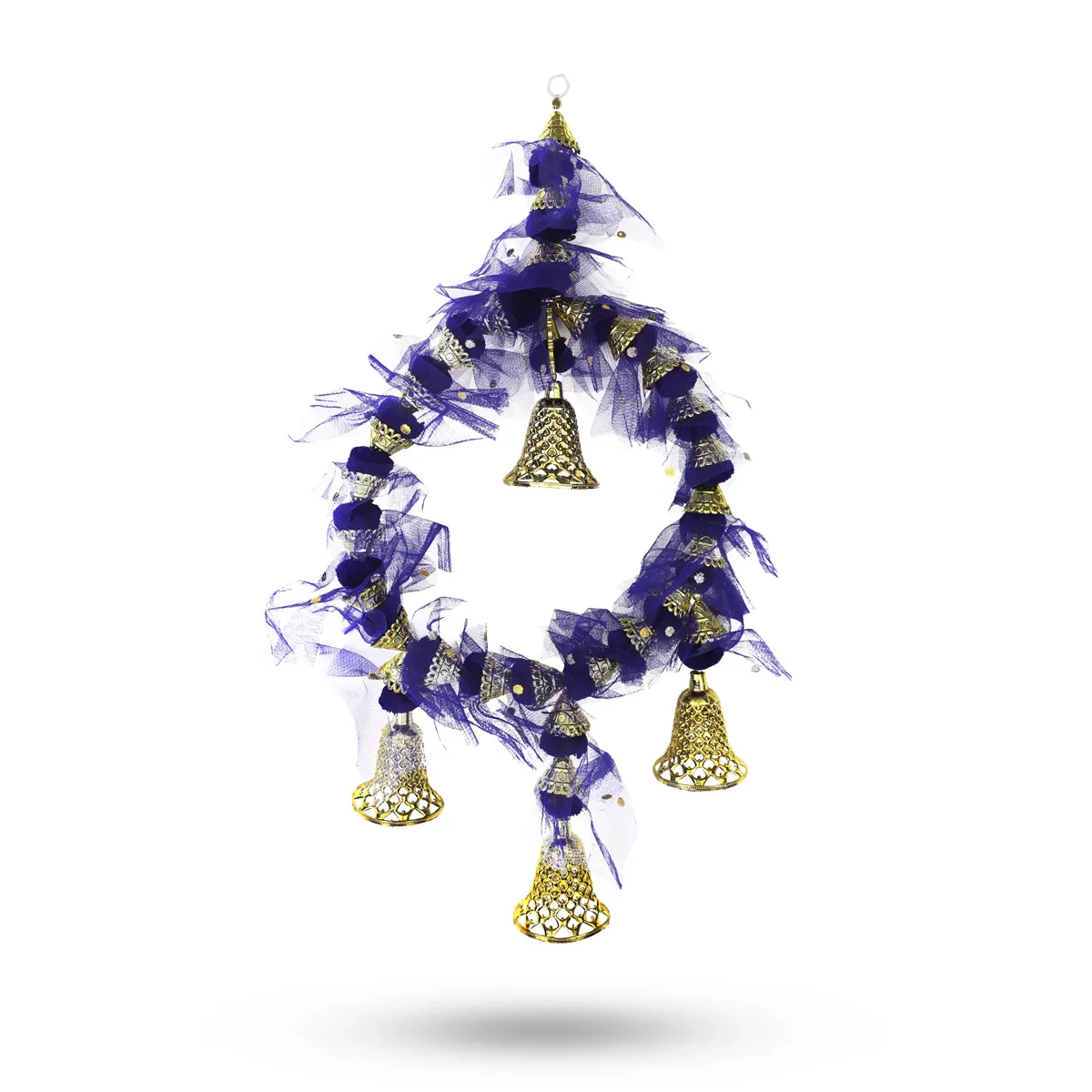 Wall Hanging - 19 Inches | Bell & Pom Pom Design/ Decorative Ring Hanging For Home Decor - Image 2