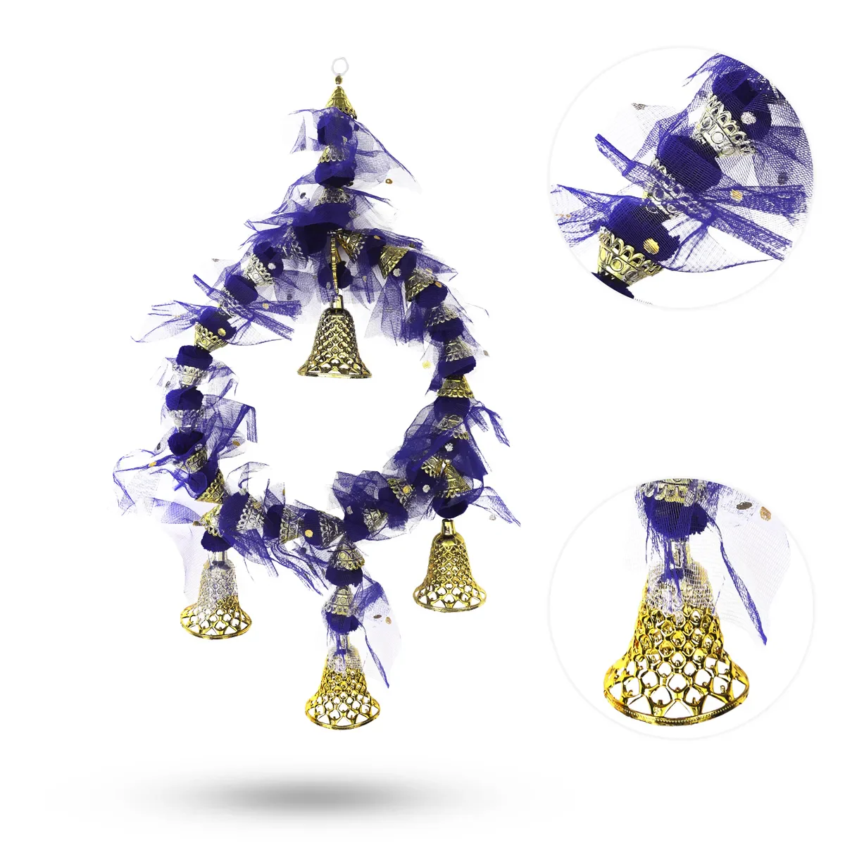 Wall Hanging - 19 Inches | Bell & Pom Pom Design/ Decorative Ring Hanging For Home Decor - Image 7