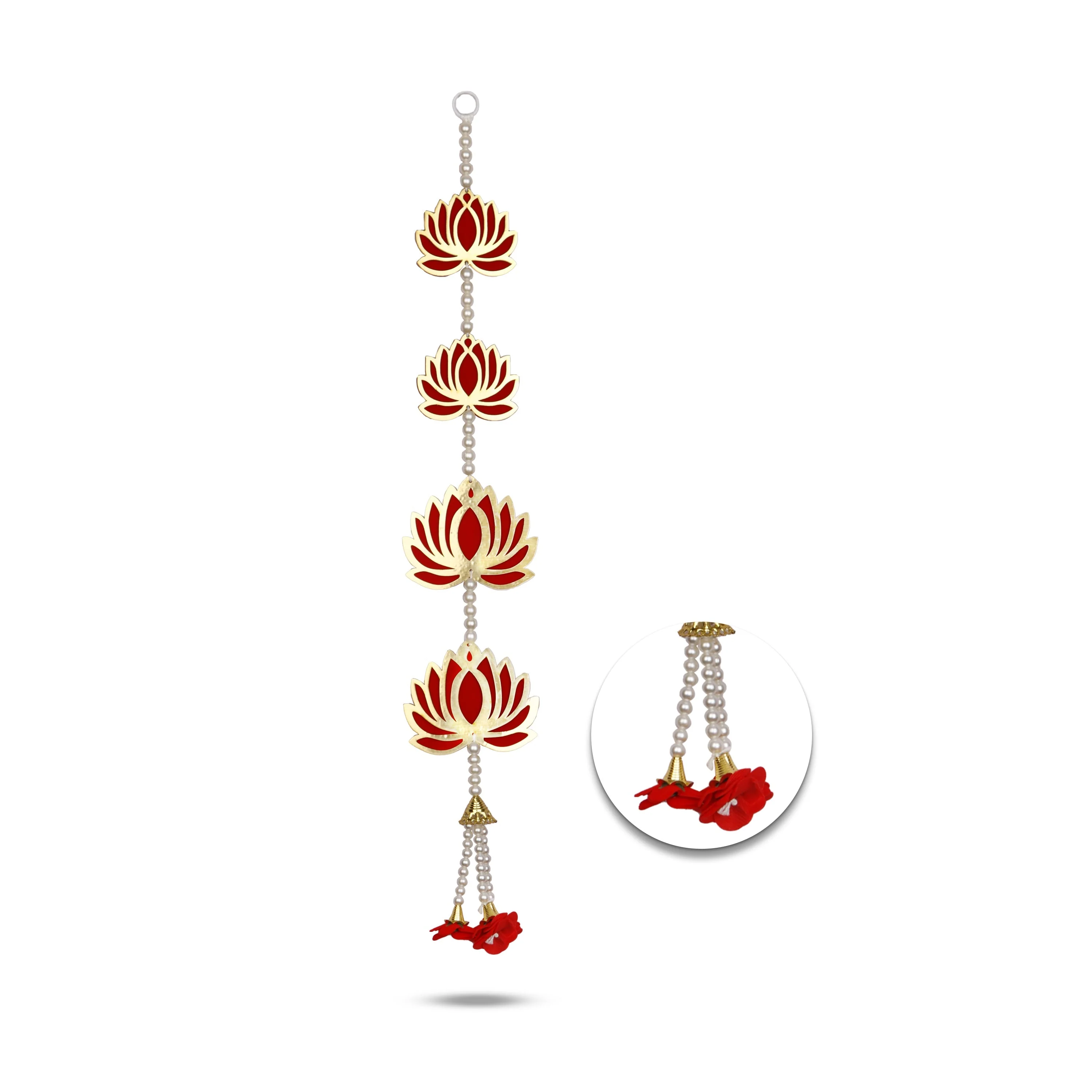 Wall Hanging - 23 Inches |2 Pcs Toran/ Lotus with Rose Design Door Hanger for Home Decor - Image 4