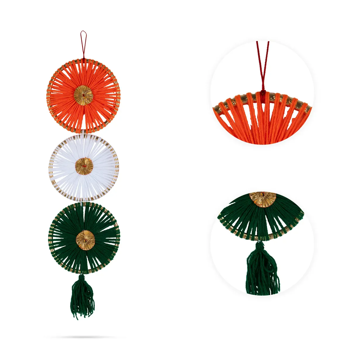 Wall Hanging Decor - 22 X 6 Inches | Home Wall Decoration/ Tricolor Wall Hanger For Republic Day & National Day - Image 2