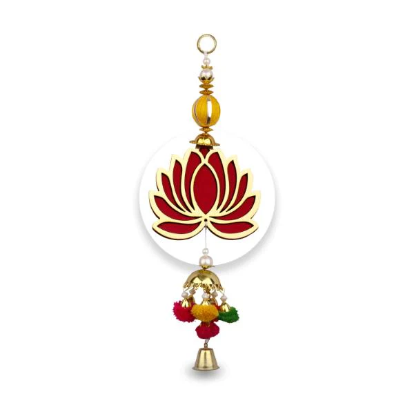 Lotus Wall Hanging  Pair - 11 Inches | 2 Pcs/ Toran/ Thoranam/ Lotus Door Hanger for Home Decor - Image 2