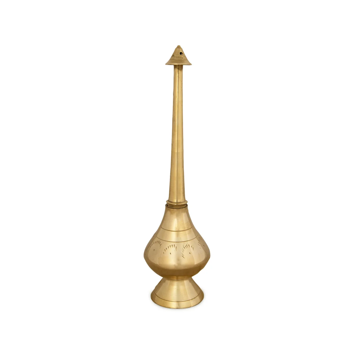 Water Sprinkler - 7.5 x 2 Inches | Gold Polish Holy Water Sprinkler/ Brass Sprinkler for Pooja - Image 3