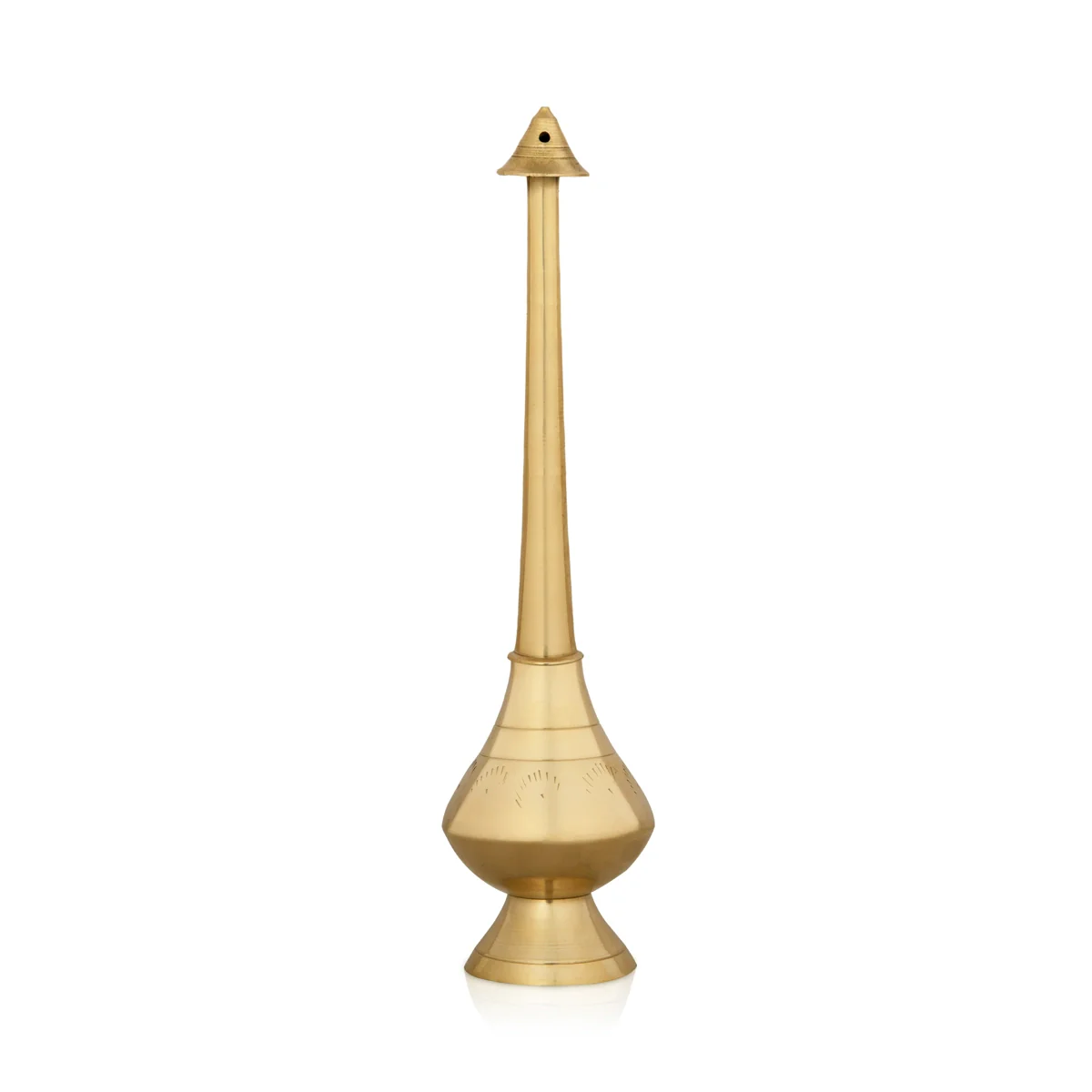 Water Sprinkler - 7.5 x 2 Inches | Gold Polish Holy Water Sprinkler/ Brass Sprinkler for Pooja - Image 4