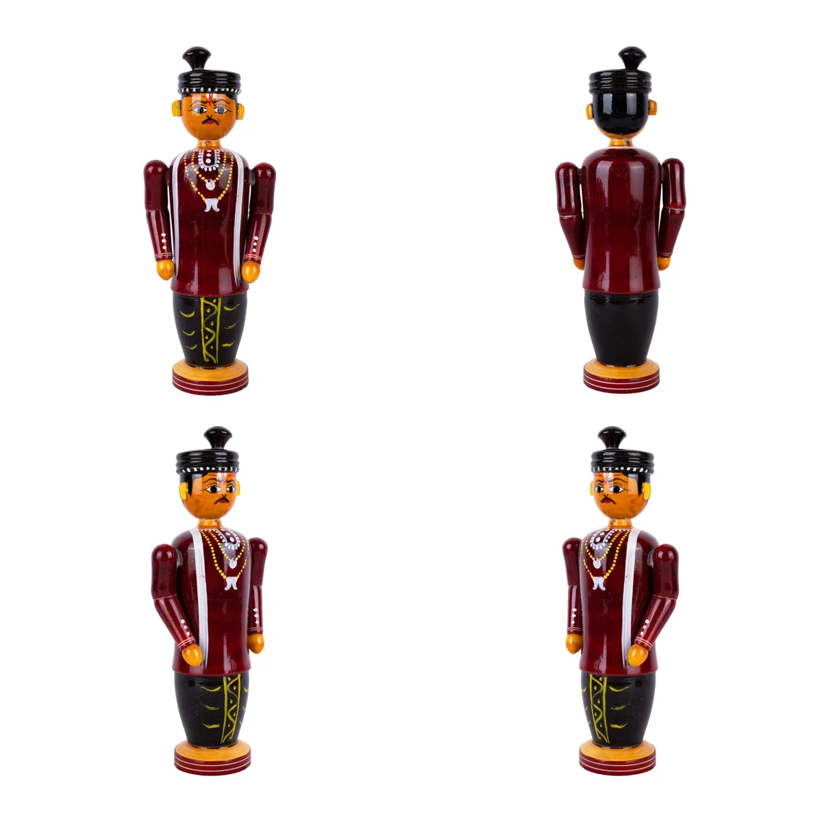 Wedding Kondapalli Toy Set- 8 X 11 Inches | Marriage Handmade Showpiece/Wooden Statue For Home & Golu Display - Image 12