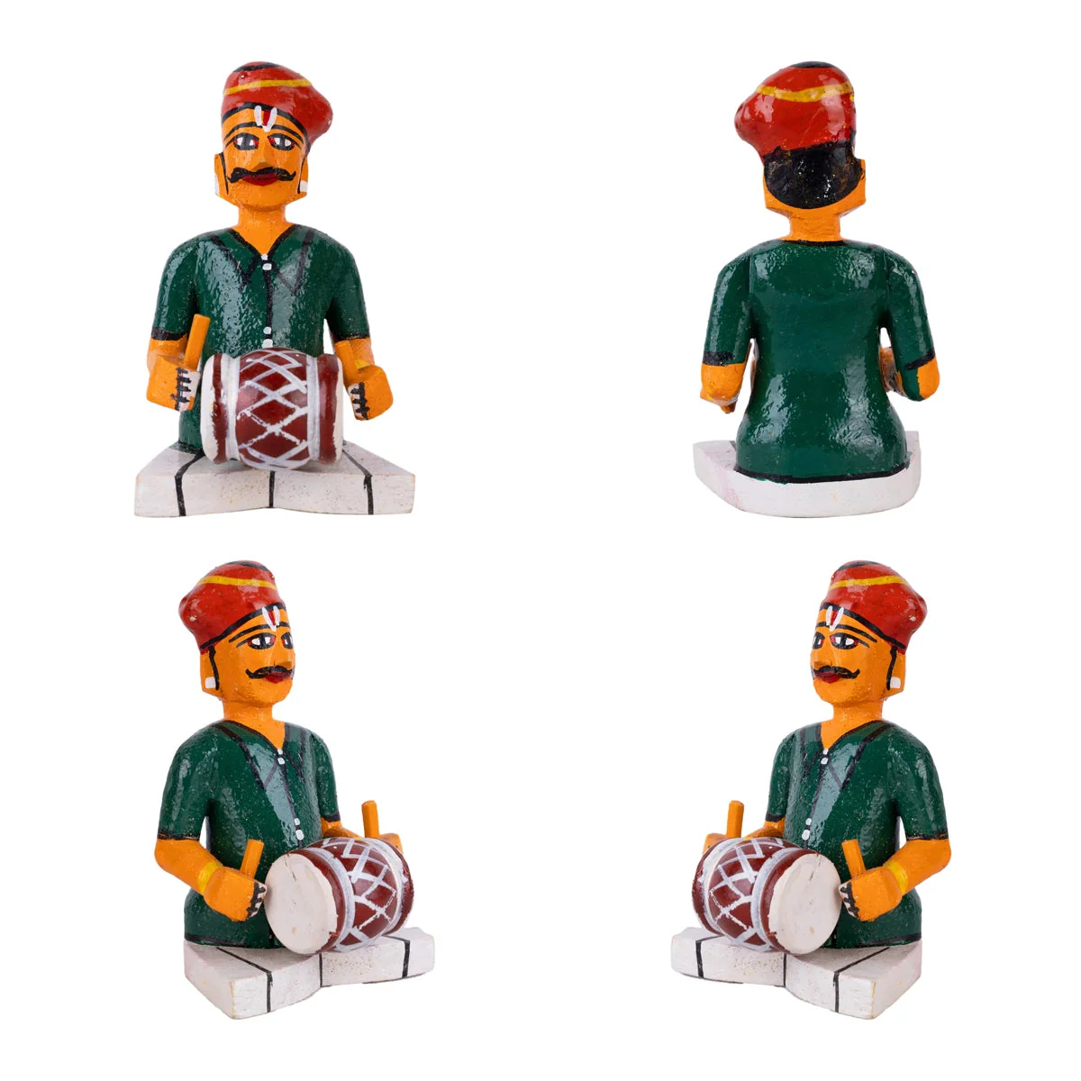 Wedding Kondapalli Toy Set- 8 X 11 Inches | Marriage Handmade Showpiece/Wooden Statue For Home & Golu Display - Image 3