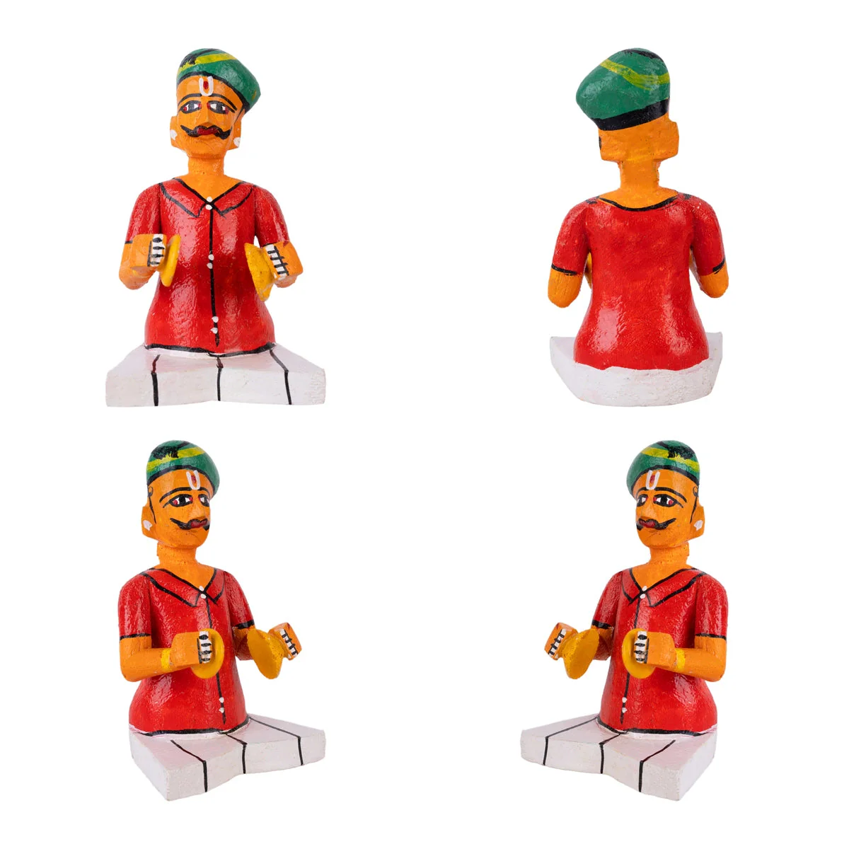 Wedding Kondapalli Toy Set- 8 X 11 Inches | Marriage Handmade Showpiece/Wooden Statue For Home & Golu Display - Image 4