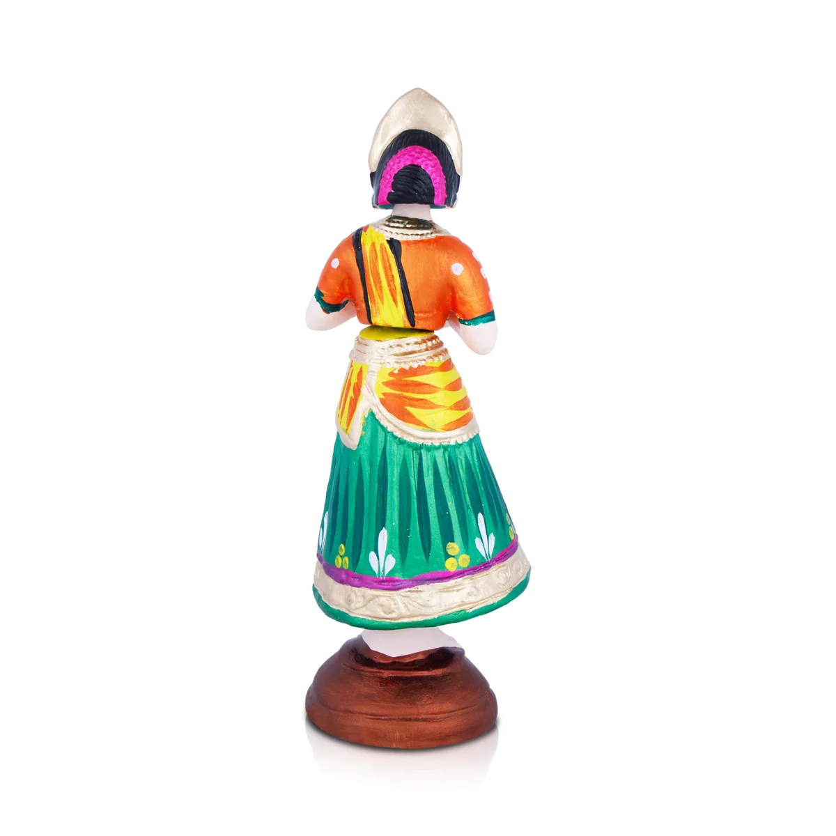 Welcome Dancing Doll Paper Mache Golu Bommai - 15 x 5 Inches | Giri Golu Doll/ Navaratri Golu Bomma/Gombe - Image 5