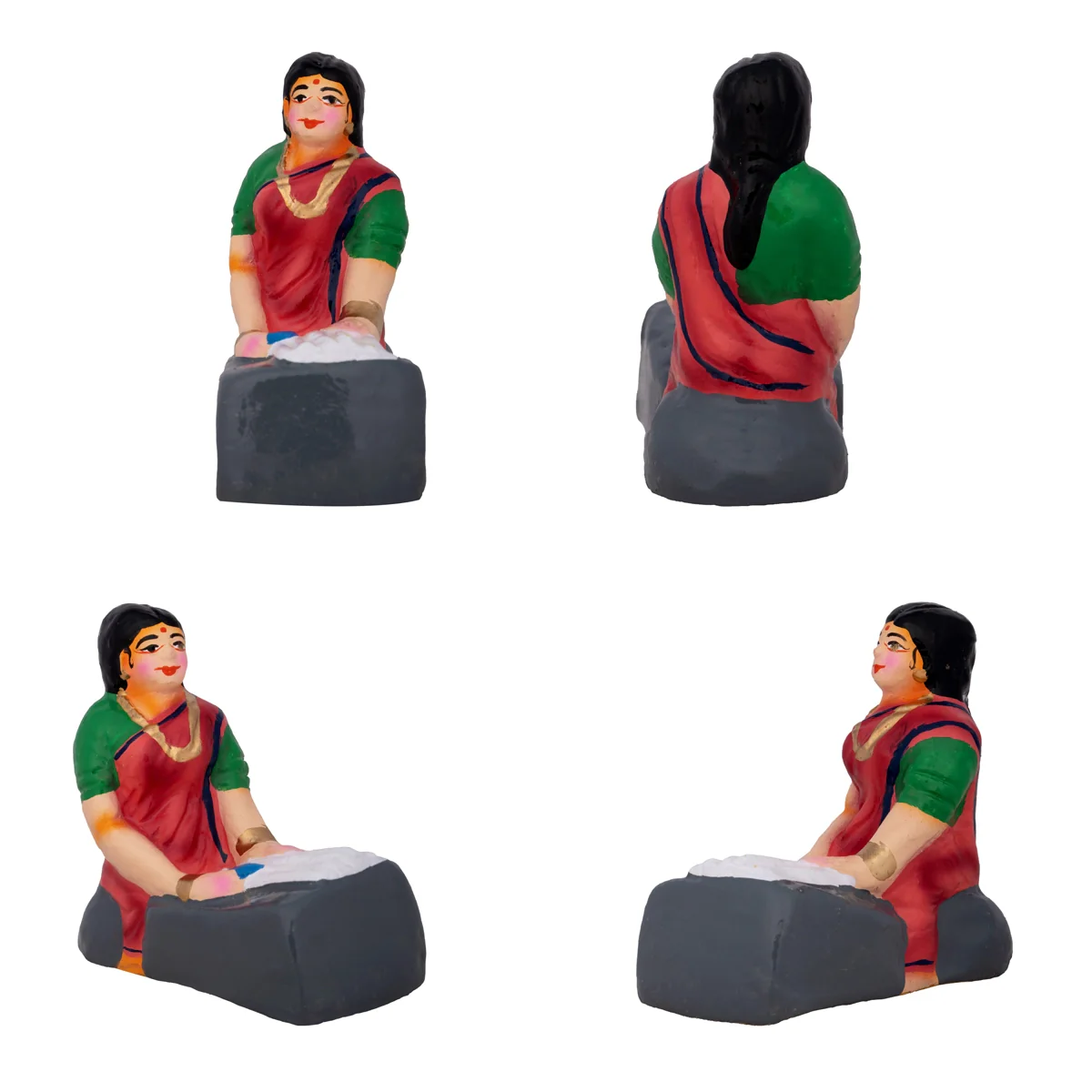 Well Clay Golu Bommai Set - 6 x 4 Inches | Giri Golu Doll/ Navaratri Golu Bomma/Gombe/Bommai - Image 3