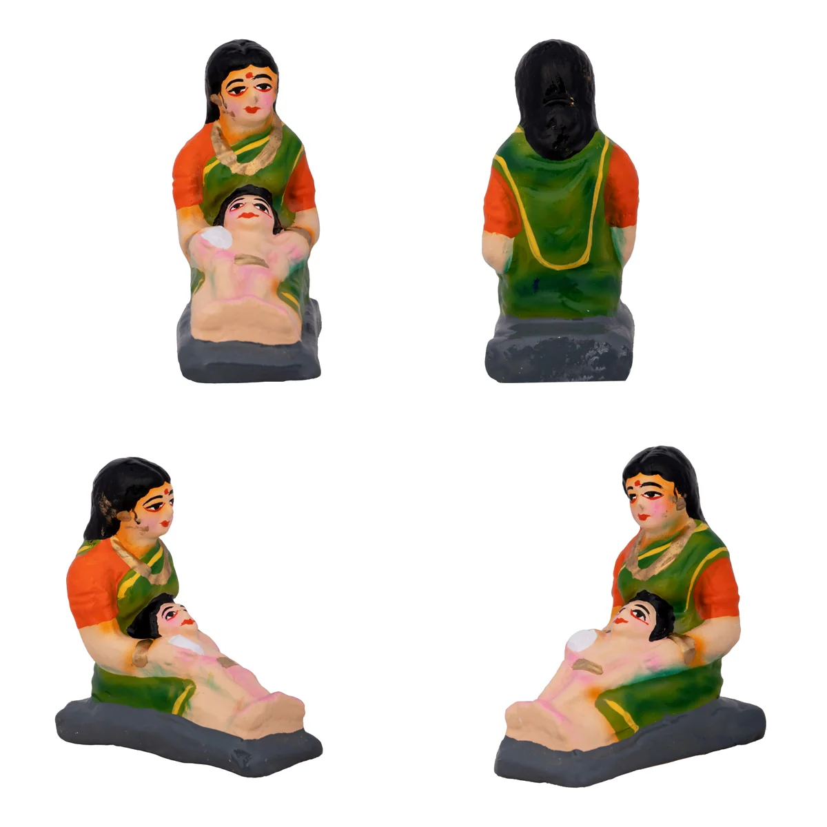 Well Clay Golu Bommai Set - 6 x 4 Inches | Giri Golu Doll/ Navaratri Golu Bomma/Gombe/Bommai - Image 4