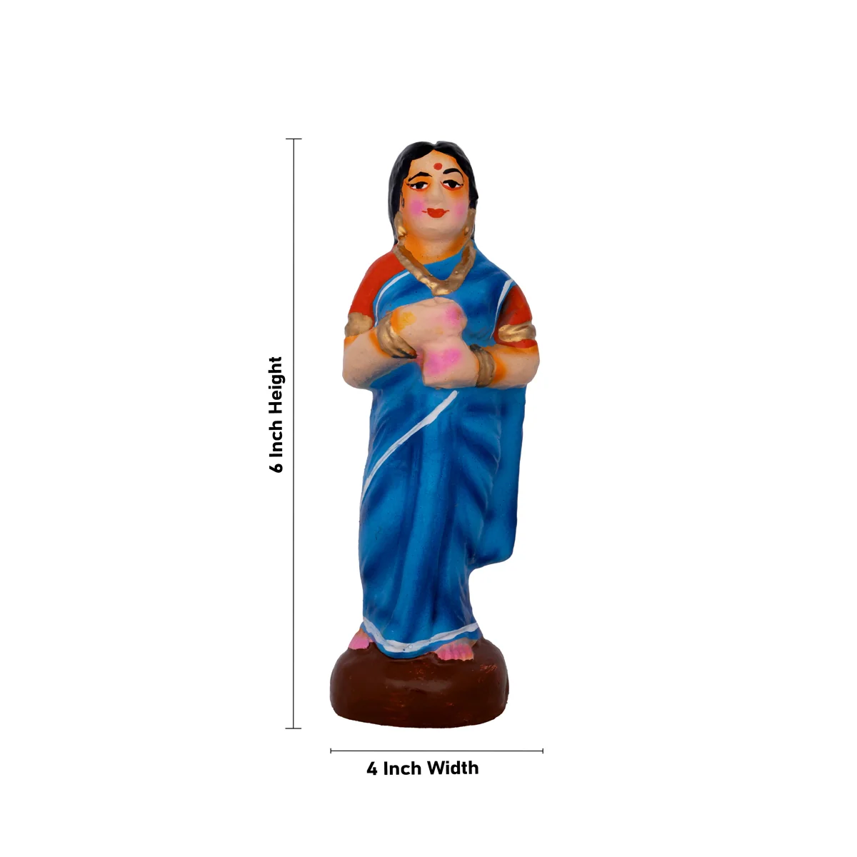 Well Clay Golu Bommai Set - 6 x 4 Inches | Giri Golu Doll/ Navaratri Golu Bomma/Gombe/Bommai - Image 5
