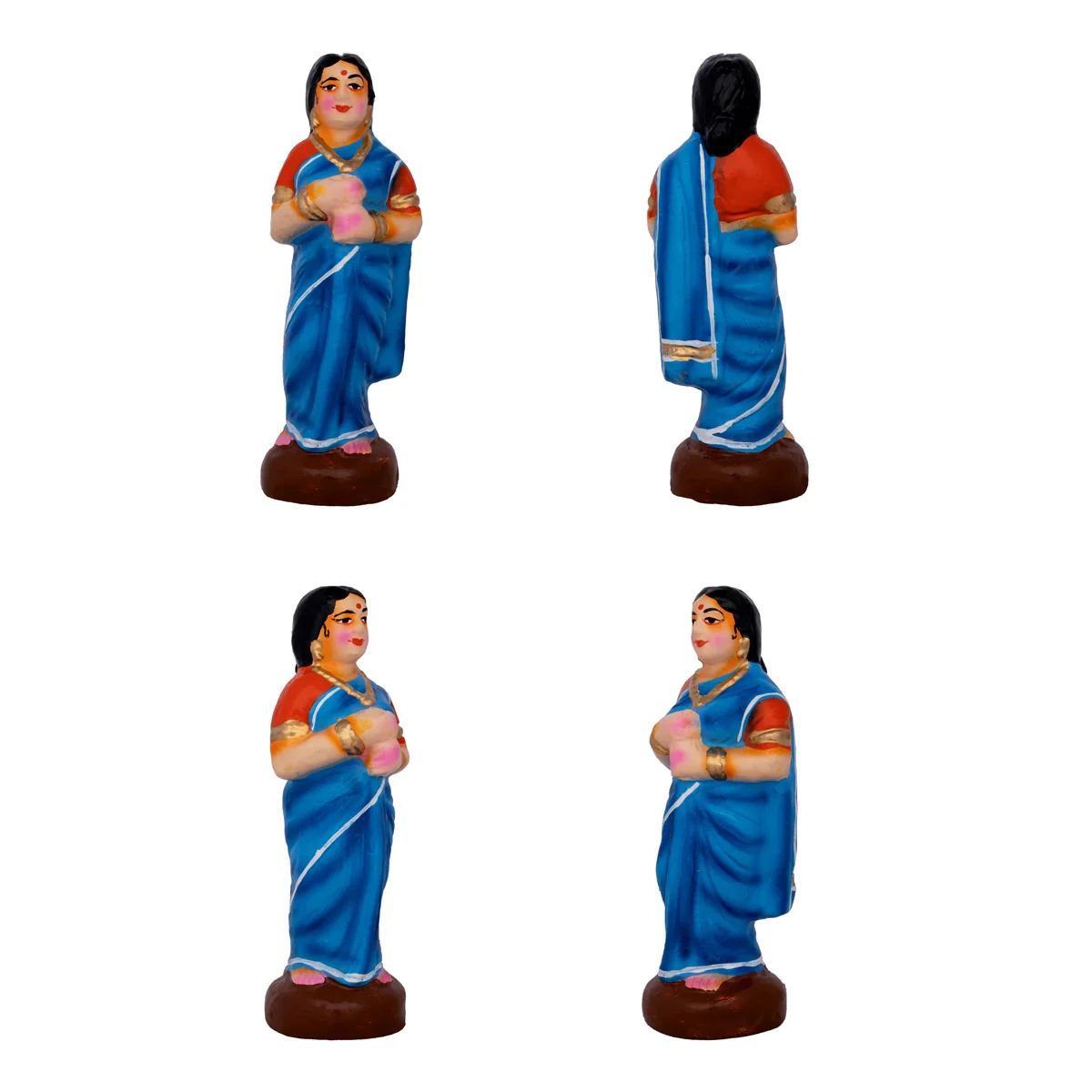 Well Clay Golu Bommai Set - 6 x 4 Inches | Giri Golu Doll/ Navaratri Golu Bomma/Gombe/Bommai - Image 6