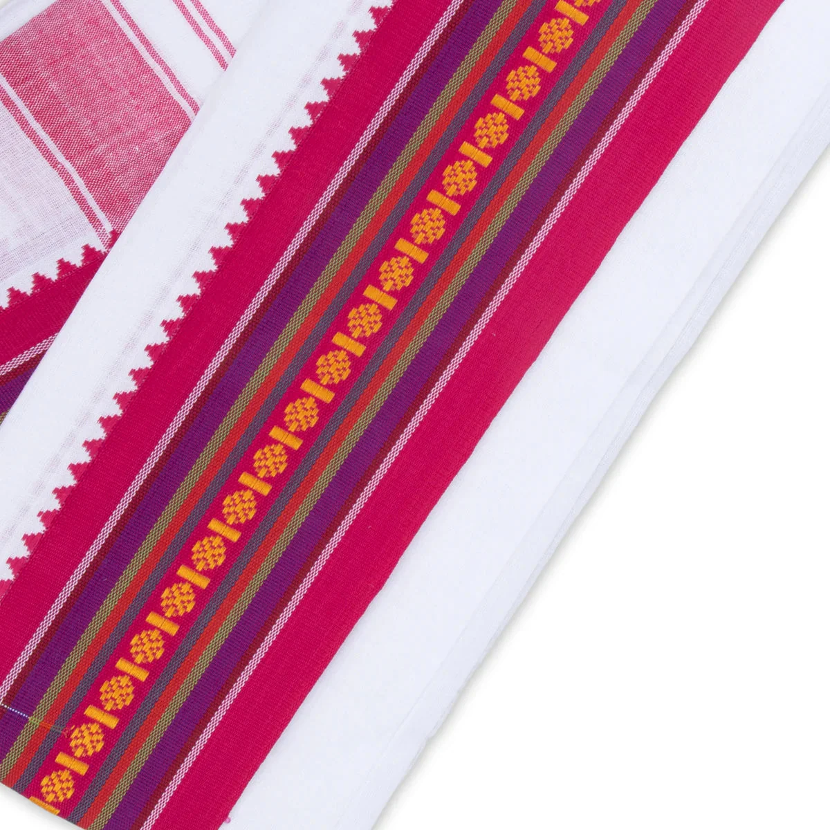 Angavastram - 1.80 Mtrs | White Thundu/ Nagpuri Border Towel for Men - Image 2