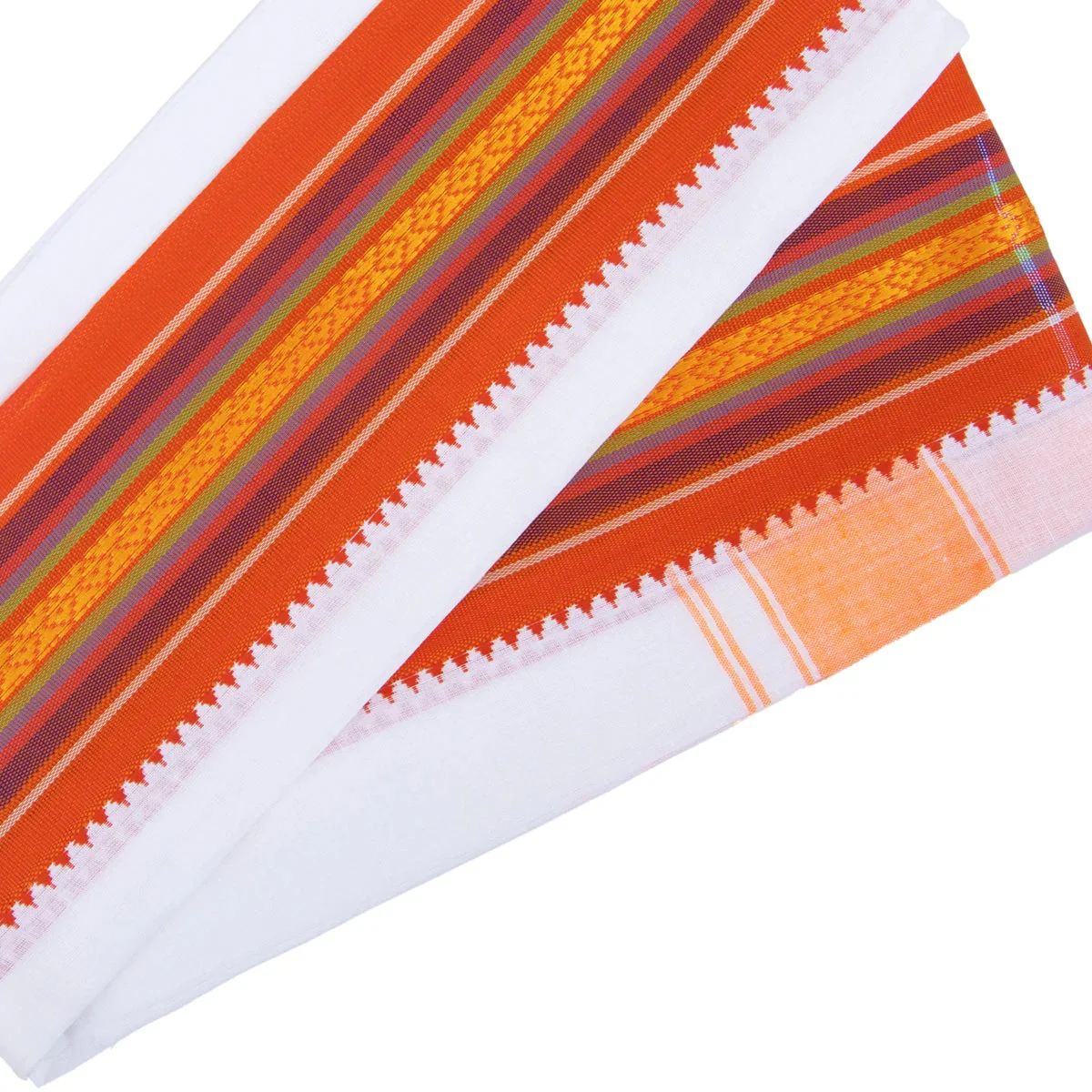 Angavastram - 1.80 Mtrs | White Thundu/ Nagpuri Border Towel for Men - Image 7