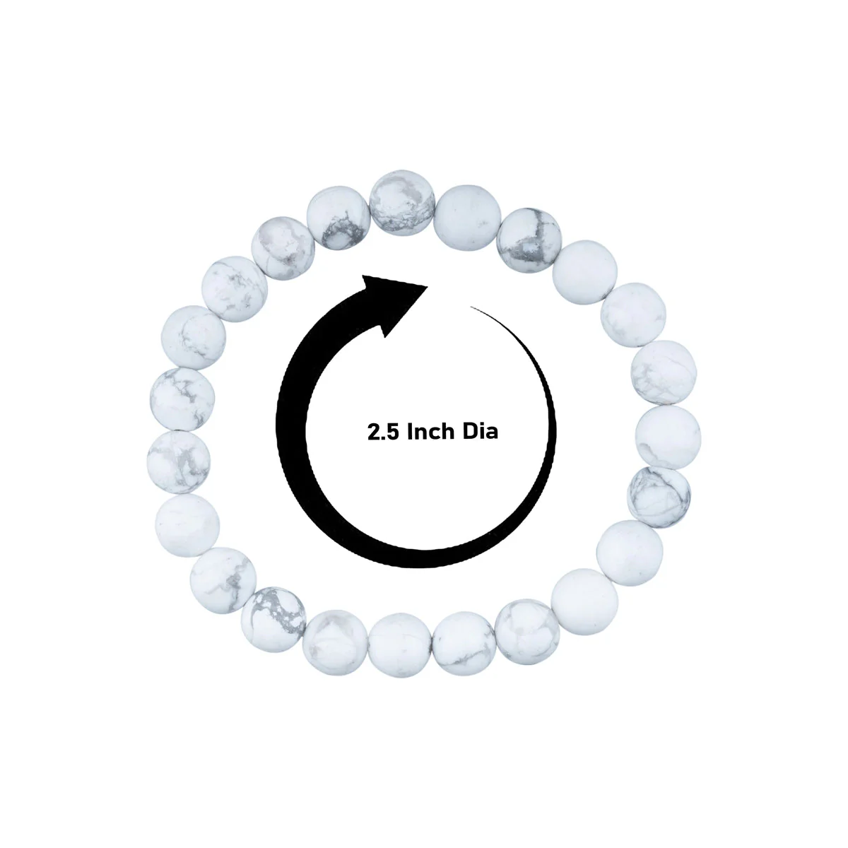 White Howlite Bracelet - 2.5 Inches | Howlite Stone Bracelet/ Howlite Crystal Bracelet for Control Emotions - Image 3