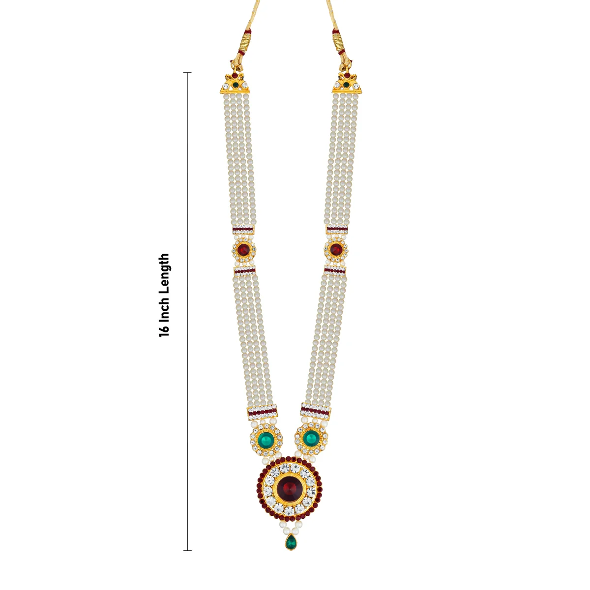 4 Line Moti Mala - 16 Inches | White Beaded Mala/ Artificial Jewellery For Weddings And Women - Image 2