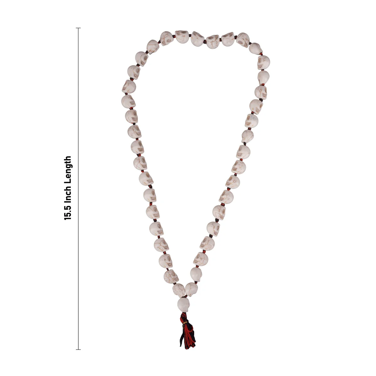 White Skeleton Mala With Thread Knot - 15.5 Inches | Mund Mala/ Mund Ki Mala For Tantric Rituals & Kali Decor - Image 3