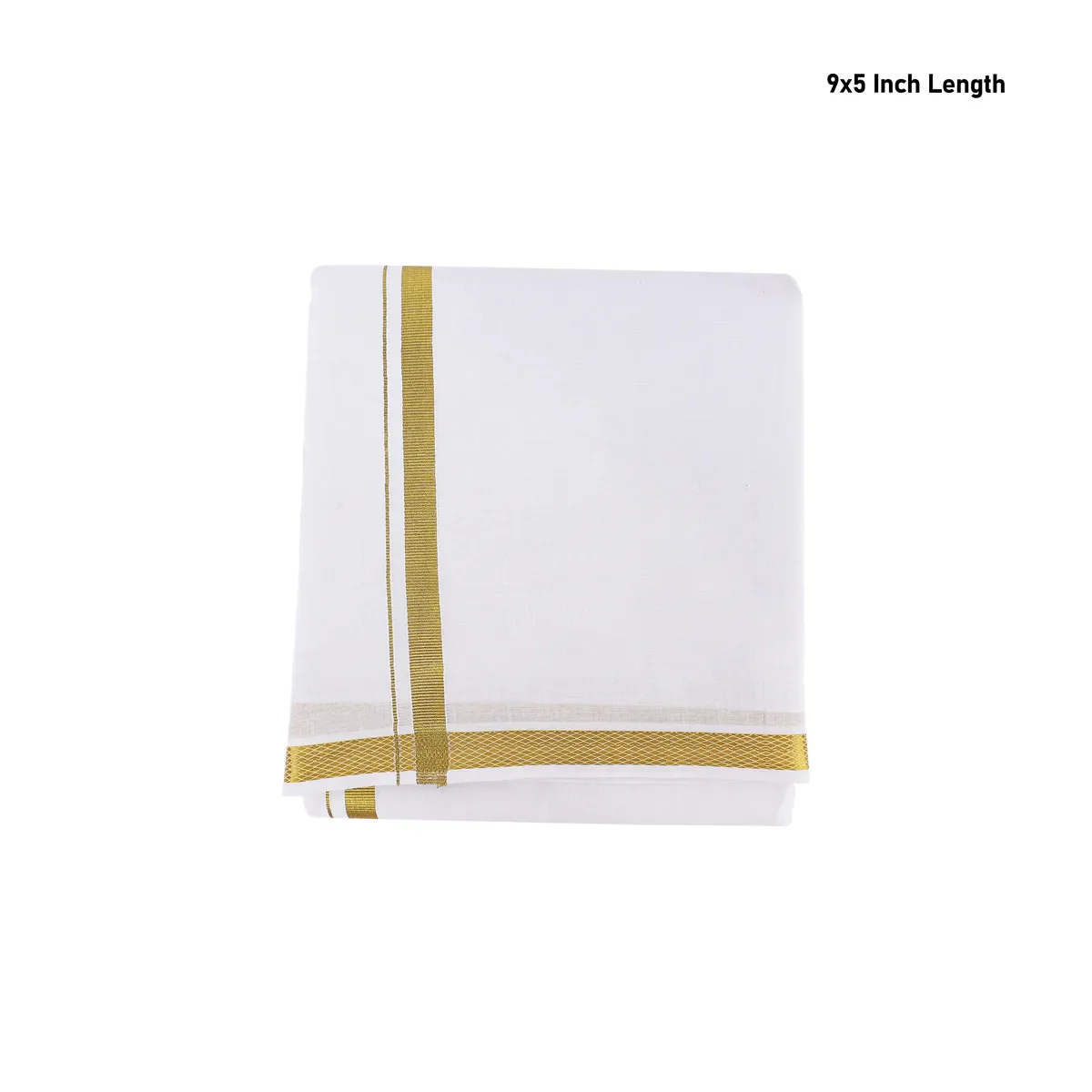 White Veshti - 9 X 5 Muzham | Jari Border Design Dhoti/ Traditional Veshti For Festivals & Ceremonial Occasions - Image 5