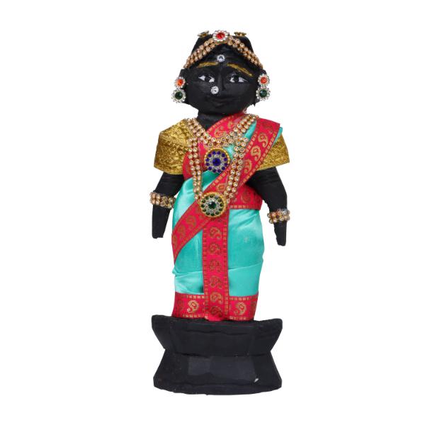 Marapachi Bommai - 8 x 3 Inch | Marapachi Doll/ Kolu Bommai/ Decorative Doll/ Wood Sculpture for Home - Image 3
