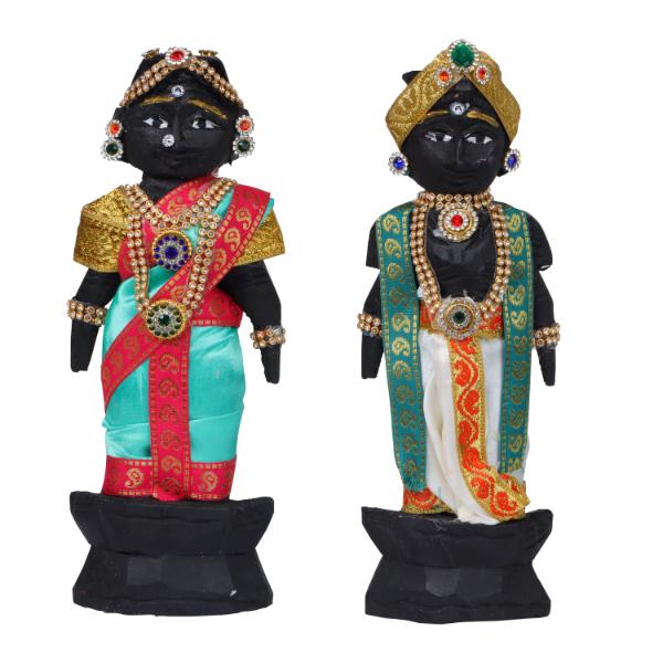 Marapachi Bommai - 8 x 3 Inch | Marapachi Doll/ Kolu Bommai/ Decorative Doll/ Wood Sculpture for Home - Image 4