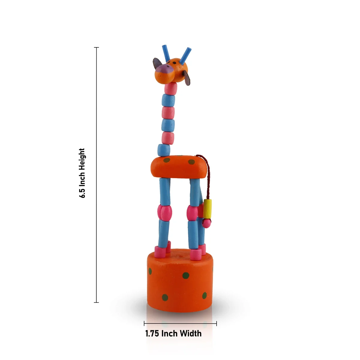 Wooden Animals - 6.5 x 1.75 Inches | Wood Sculpture/ Handmade Baby Animals Giraffe Praising Toy for Kids - Image 2