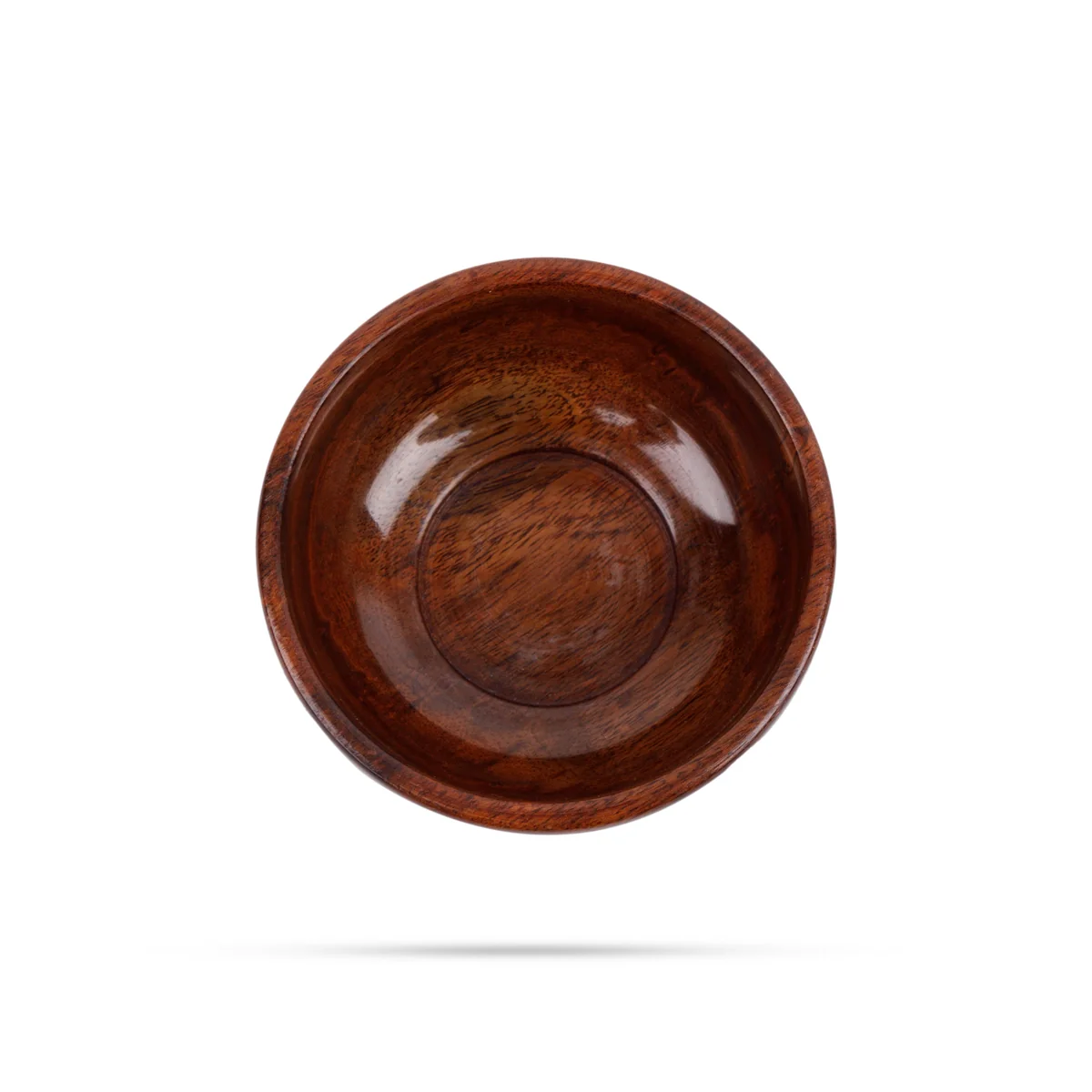 Wooden Bowl With Base - 3 x 4 Inches | Flower Design Engraved Pooja Bowl/ Wooden Cup for Home - Image 2
