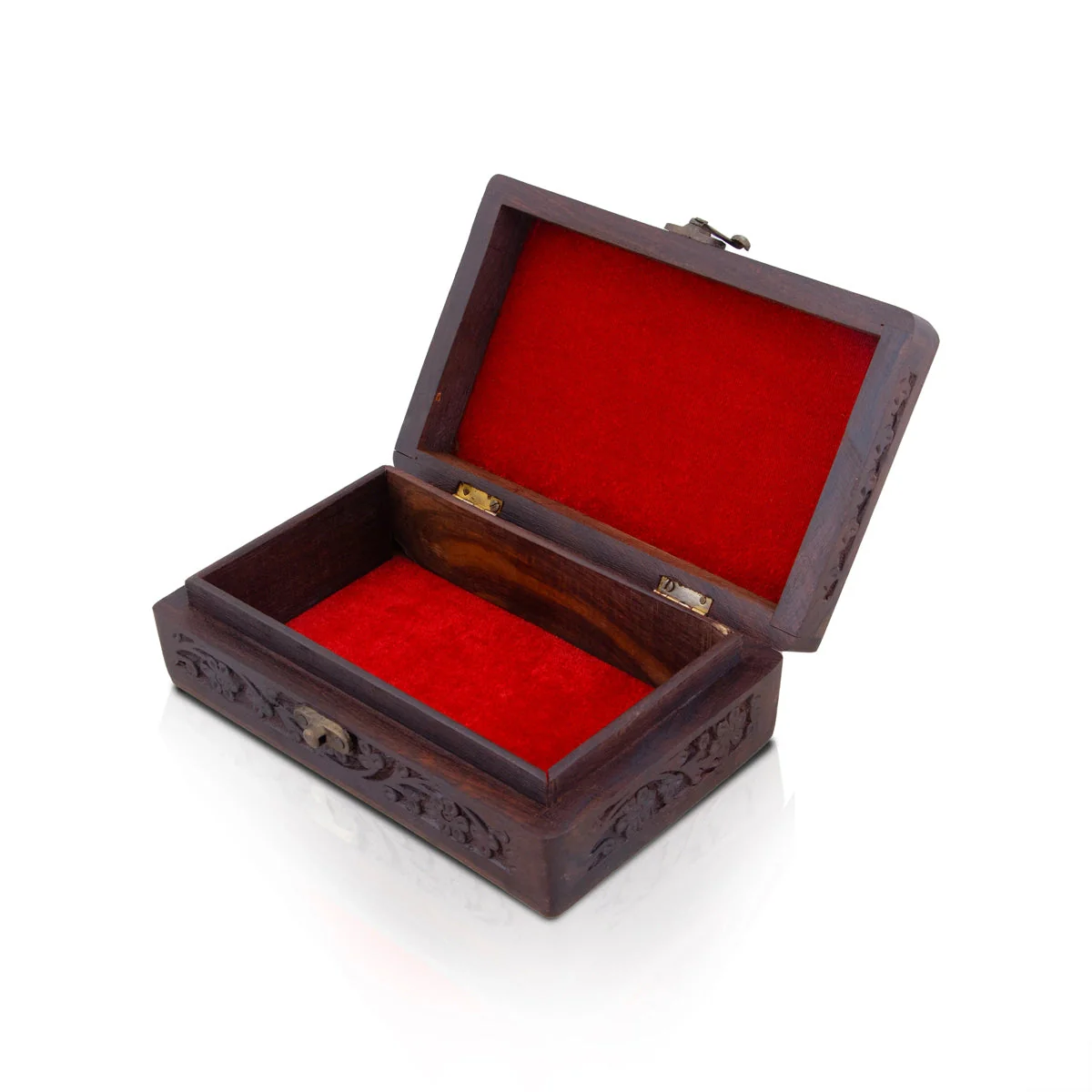 Wooden Box - 2.5 x 8 x 5 Inches | Wooden Jewelry Box/ Brass Work Wooden Storage Box for Women - Image 5