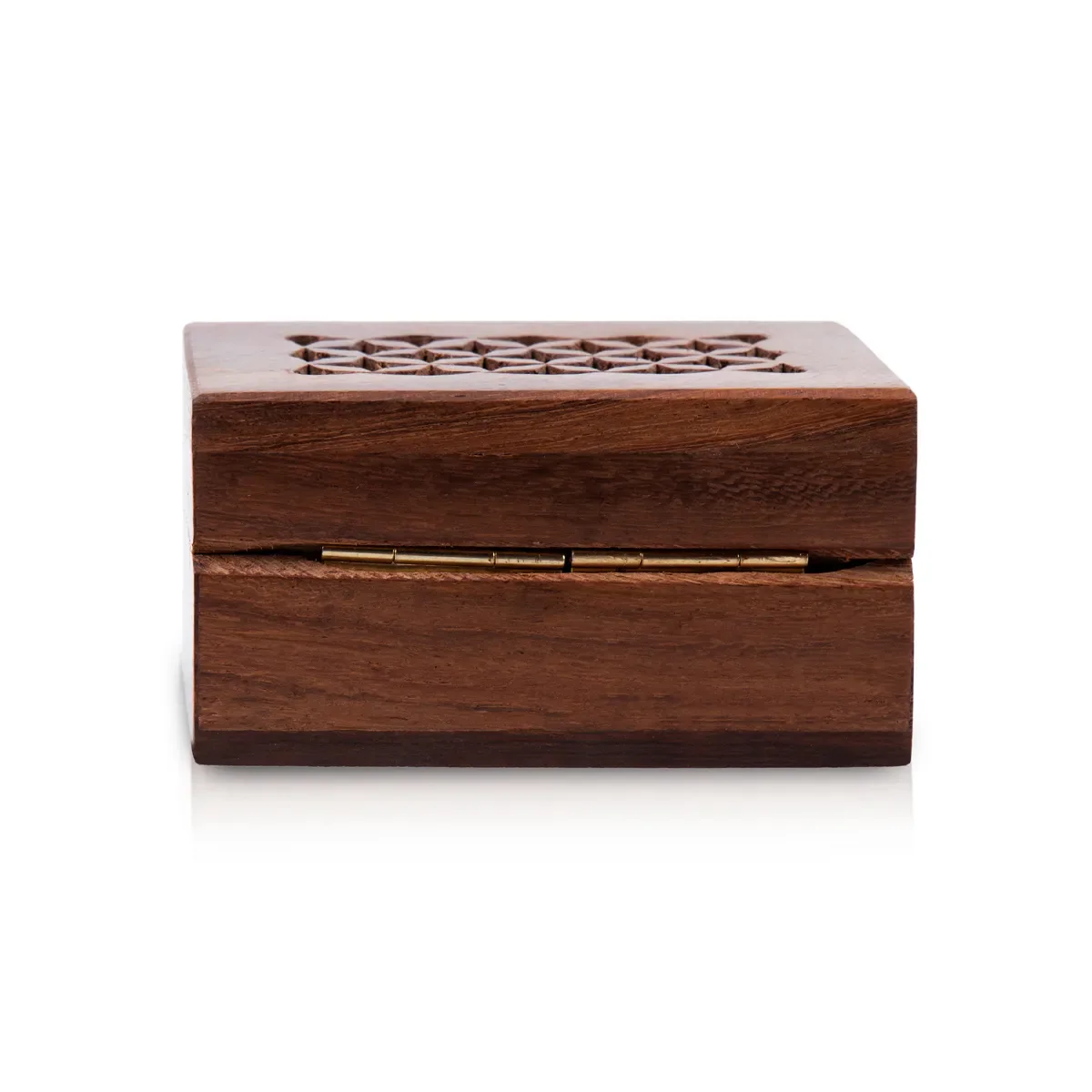 Wooden Box - 3 x 2 Inches | Jali Design Storage Box/ Handmade Jewellery Box for Gifting - Image 2