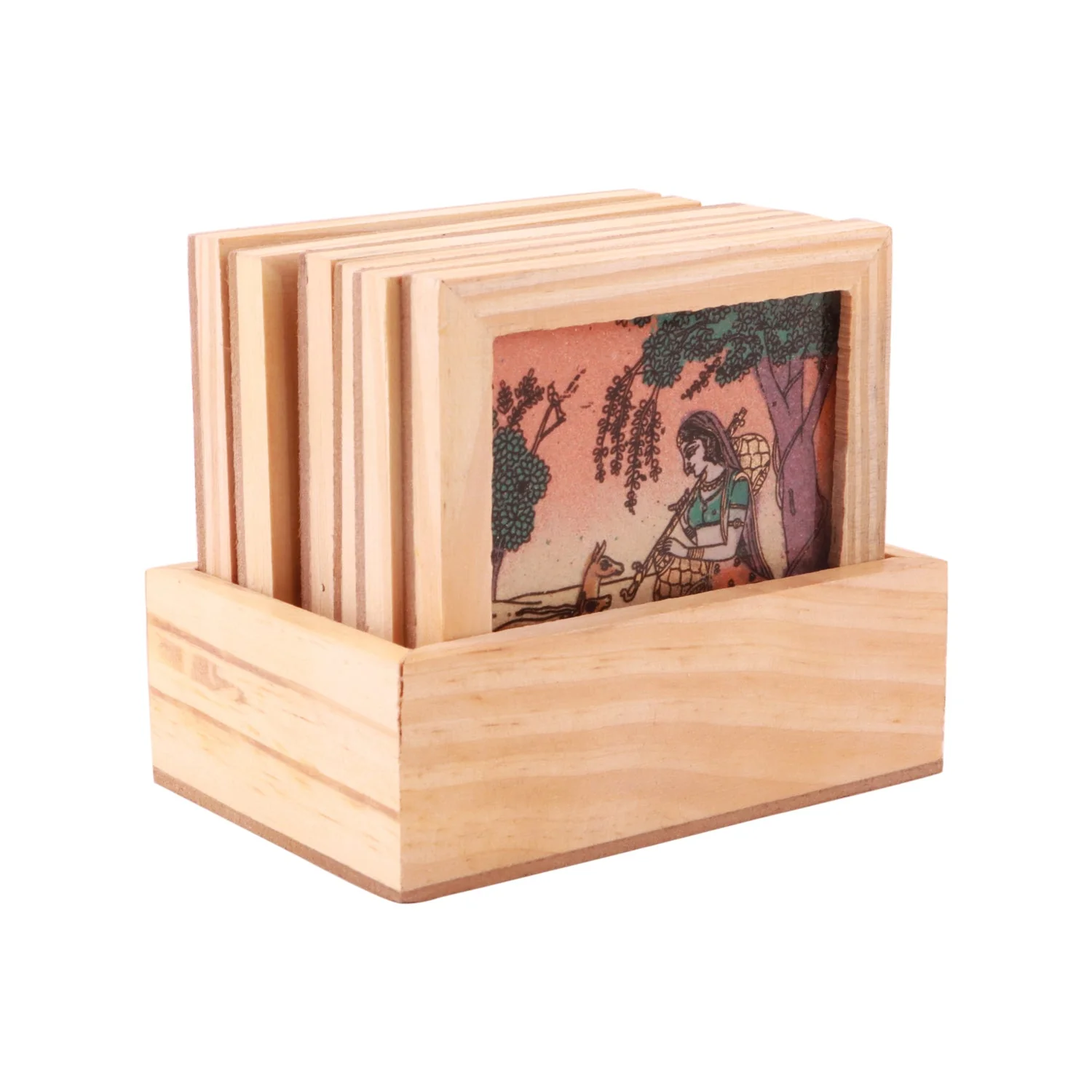 Wooden Coaster Set - Square set | Decorative Coaster/ Sheesham Wood Coaster for Home - Image 2