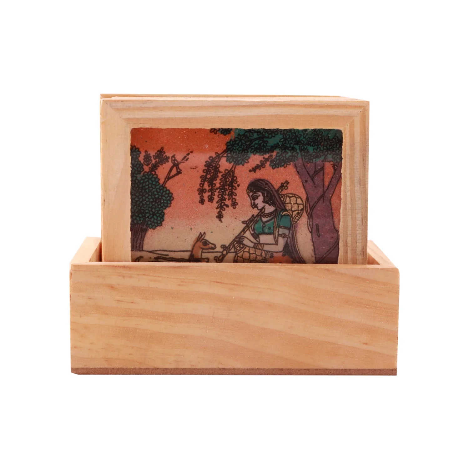 Wooden Coaster Set - Square set | Decorative Coaster/ Sheesham Wood Coaster for Home - Image 4