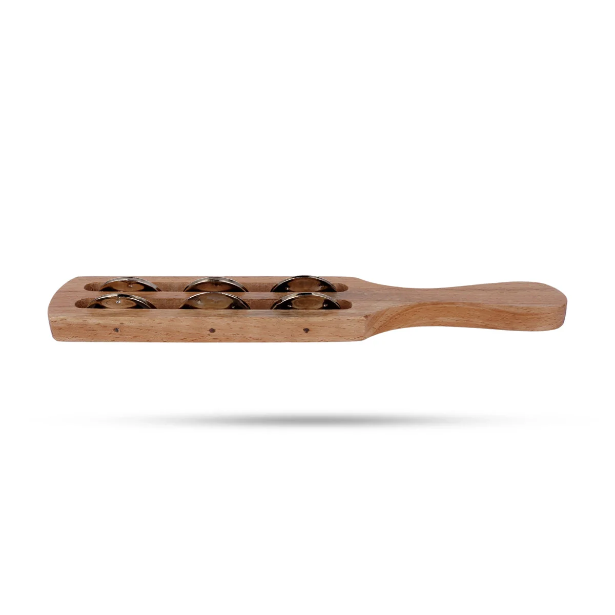 Wooden Hatheli - 10 x 2 Inches | Double Slot Kartal/ Musical Instrument/ Hand Jingles/ Hand Cymbals for Bhajan - Image 3