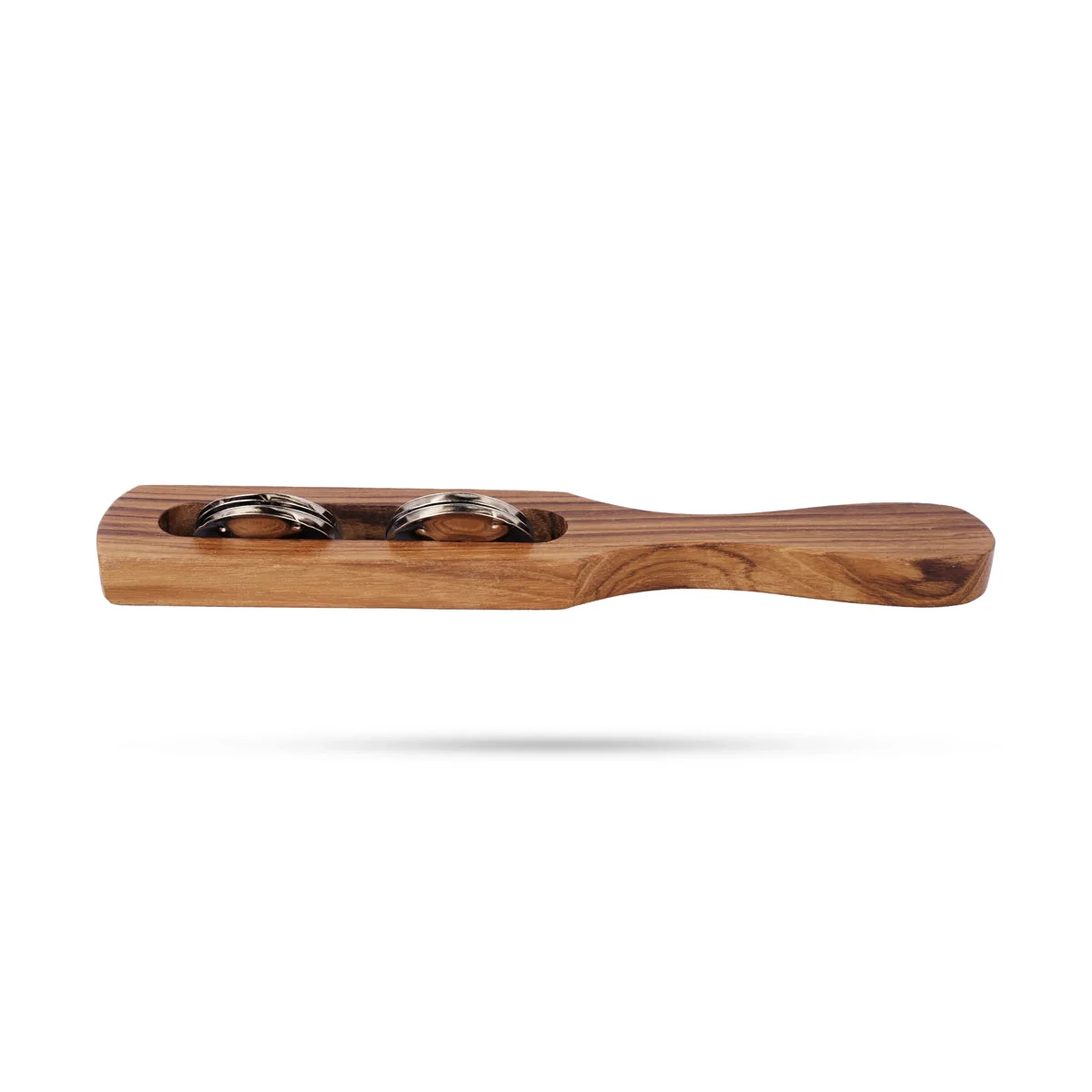 Wooden Hatheli - 8 x 1.5 Inches | Single Slot Kartal/ Musical Instrument/ Hand Jingles/ Hand Cymbals for Bhajan - Image 2