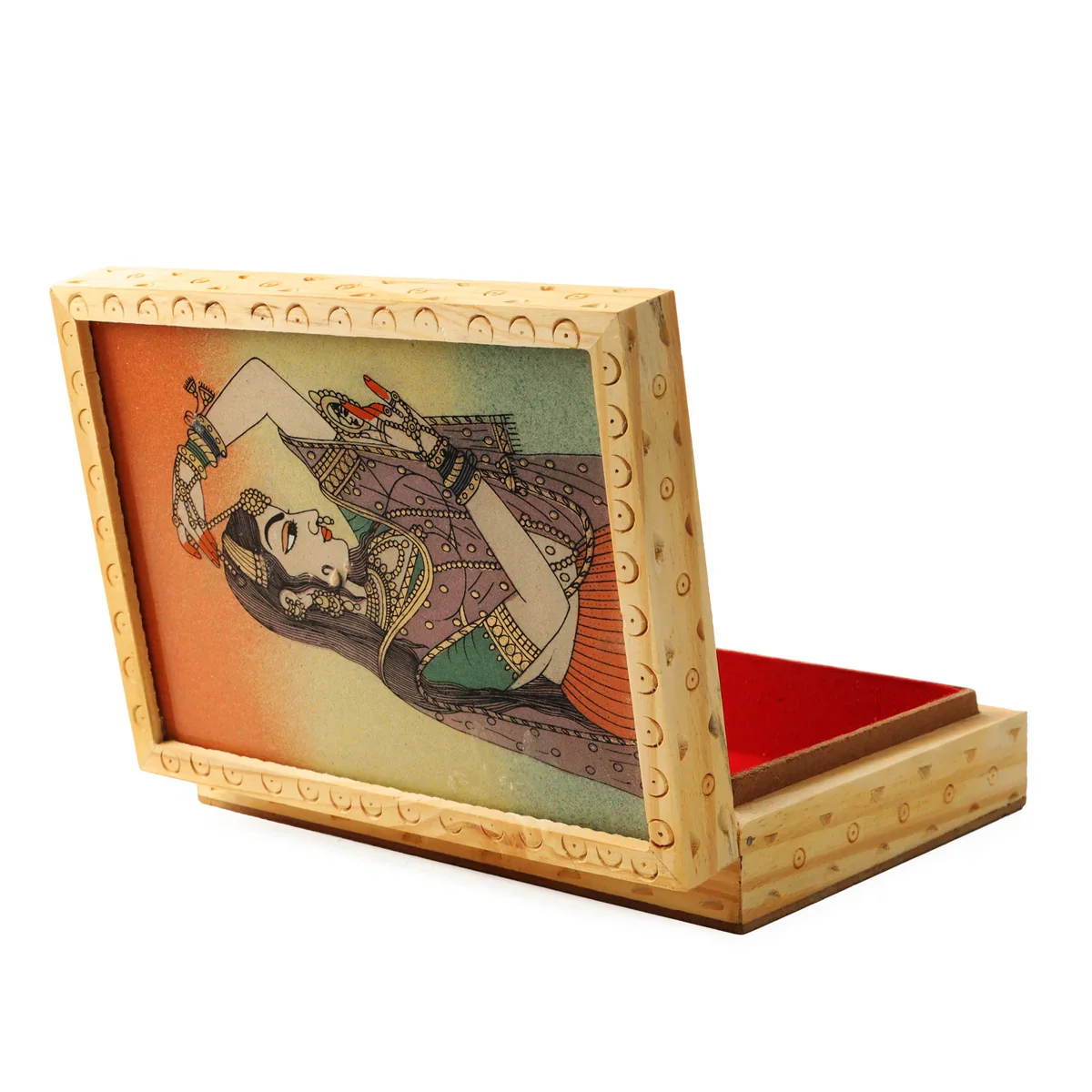Wooden Jewellery Box - 7 x 5 Inches | Trinket Box / Storage Box/ Gem Stone Painting Box for Home - Image 5