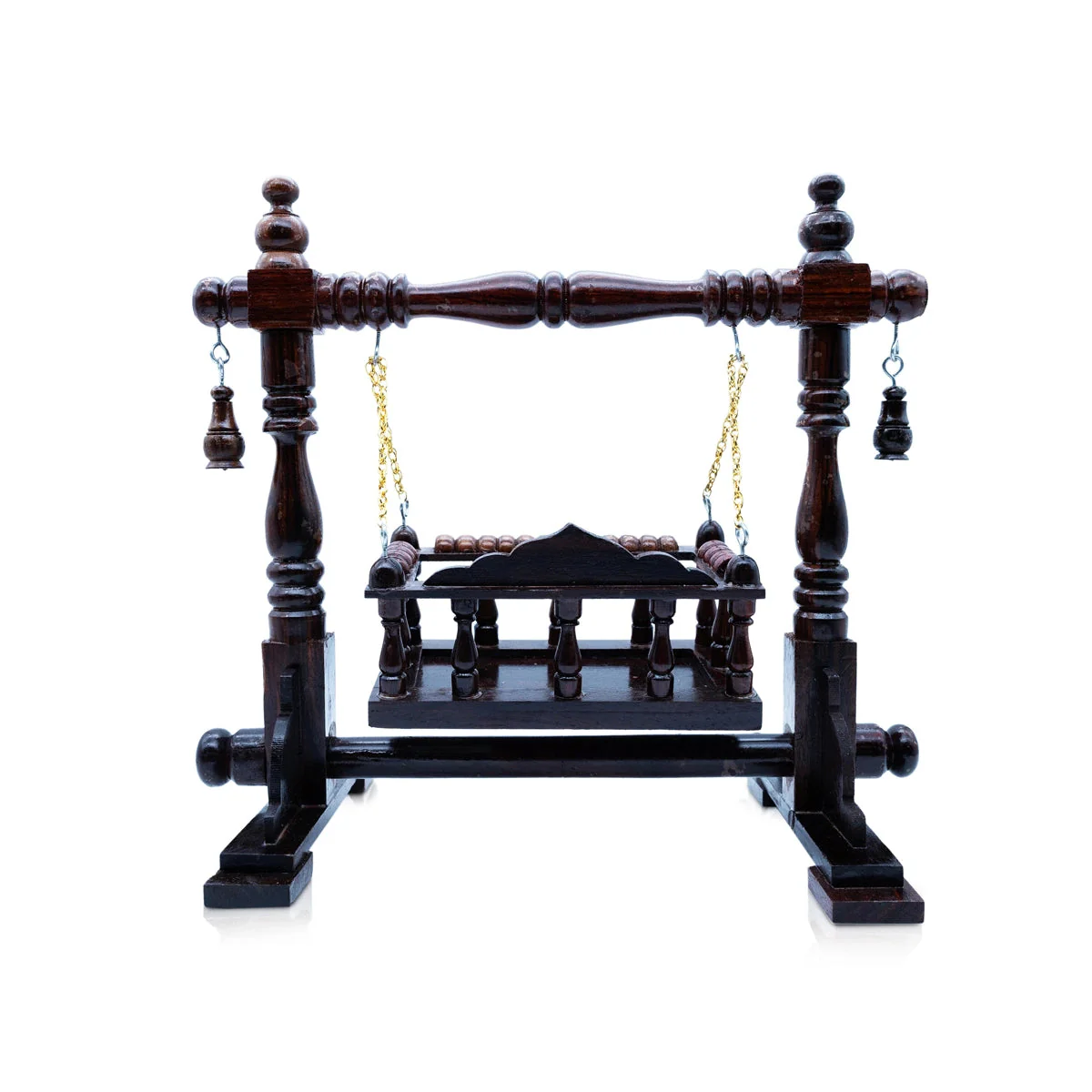 Wooden Jhula - 10.5 x 12 x 6.5 Inches | Wooden Swing Jhula/ Handcrafted Jhoola for Deity - Image 2