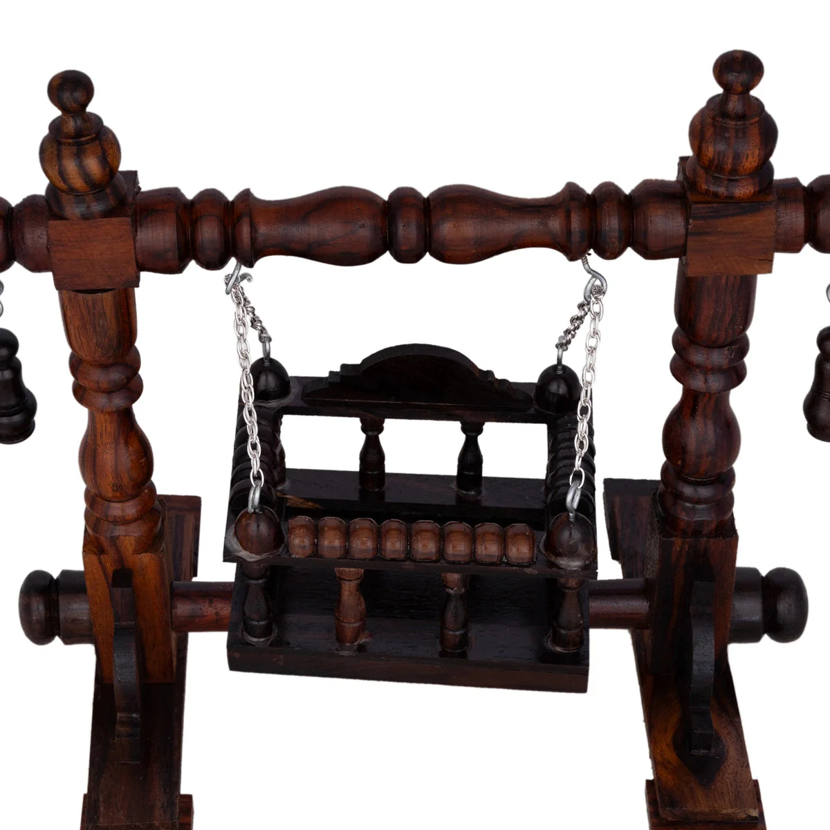 Wooden Jhula - 9.25 x 10 x 6 Inches | Wooden Swing Jhula/ Handcrafted Jhoola for Deity - Image 2