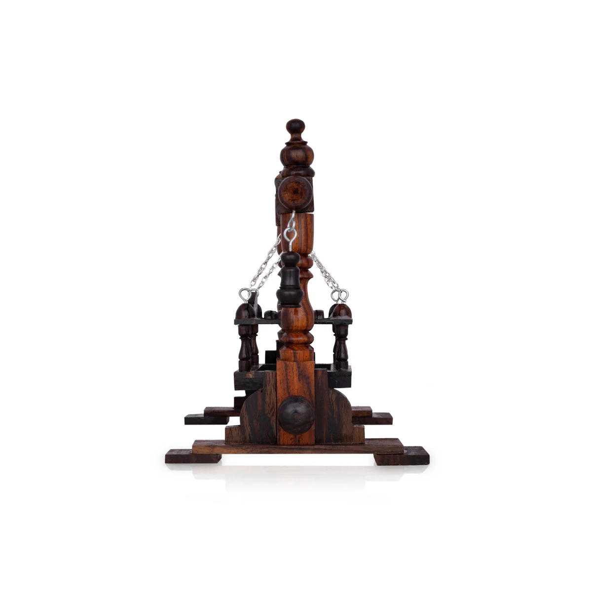 Wooden Jhula - 9.25 x 10 x 6 Inches | Wooden Swing Jhula/ Handcrafted Jhoola for Deity - Image 5