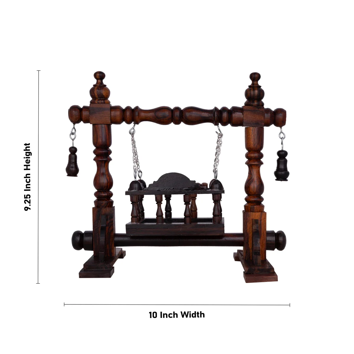 Wooden Jhula - 9.25 x 10 x 6 Inches | Wooden Swing Jhula/ Handcrafted Jhoola for Deity - Image 6