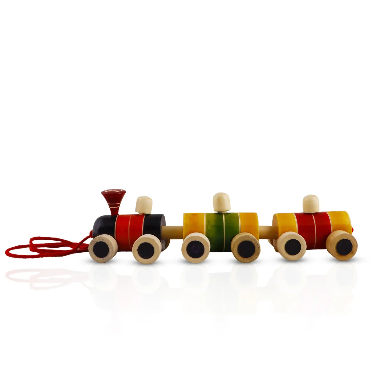 Wooden Train - 3 x 9.5 Inches | Wooden Toy Train/ Handmade Pull Toy for Kids - Image 3