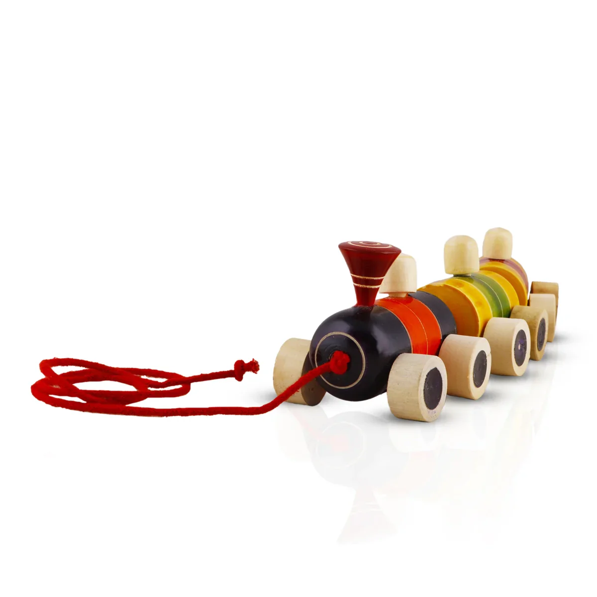 Wooden Train - 3 x 9.5 Inches | Wooden Toy Train/ Handmade Pull Toy for Kids - Image 4