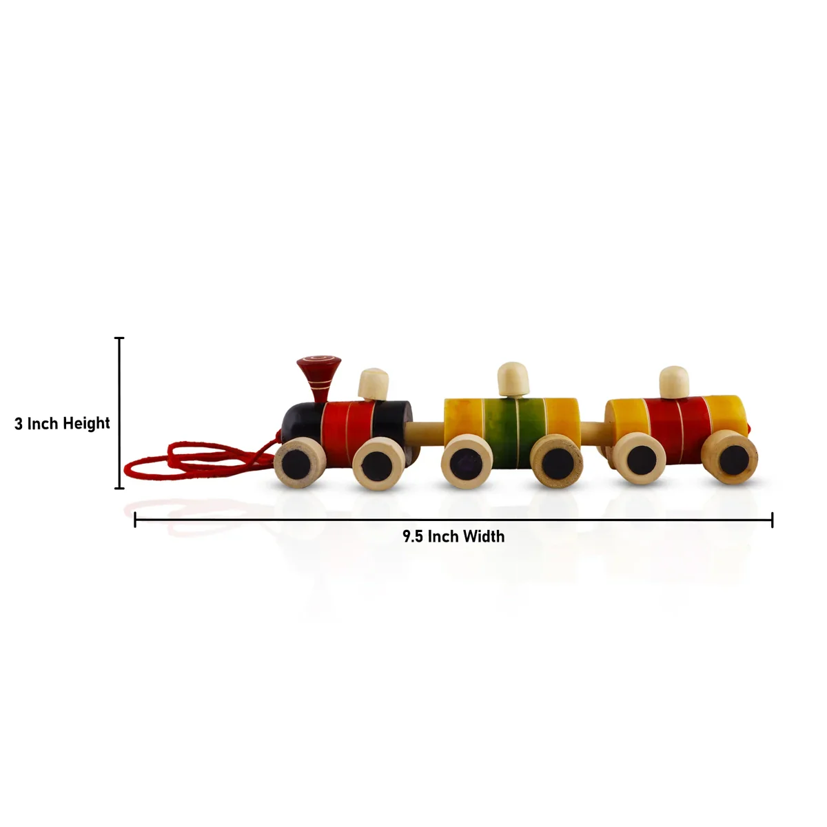 Wooden Train - 3 x 9.5 Inches | Wooden Toy Train/ Handmade Pull Toy for Kids - Image 5