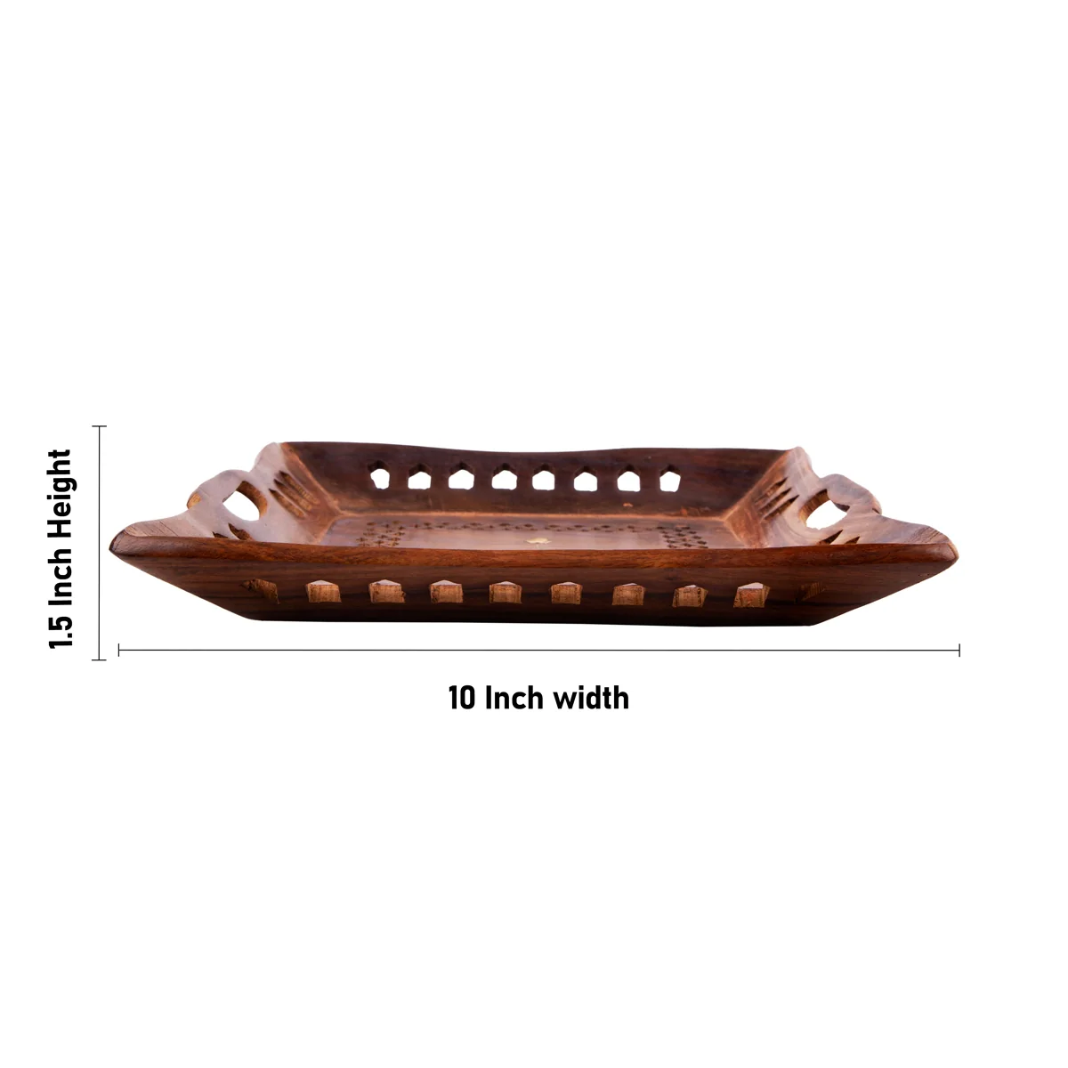 Wooden Tray - 1.5 x 10 x 10 Inches | Kitchen Tray/ Jali Design Decorative Plate/ Serving Tray for Home - Image 3