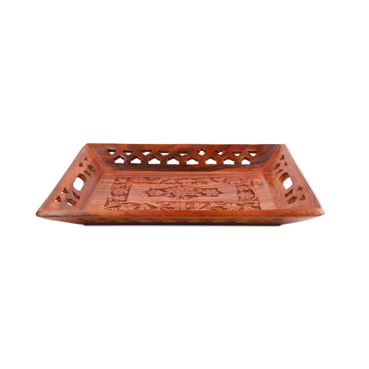 Wooden Tray - 1.5 x 10 x 8 Inches | Kitchen Tray/ Engraved Decorative Plate/ Serving Tray for Home - Image 2