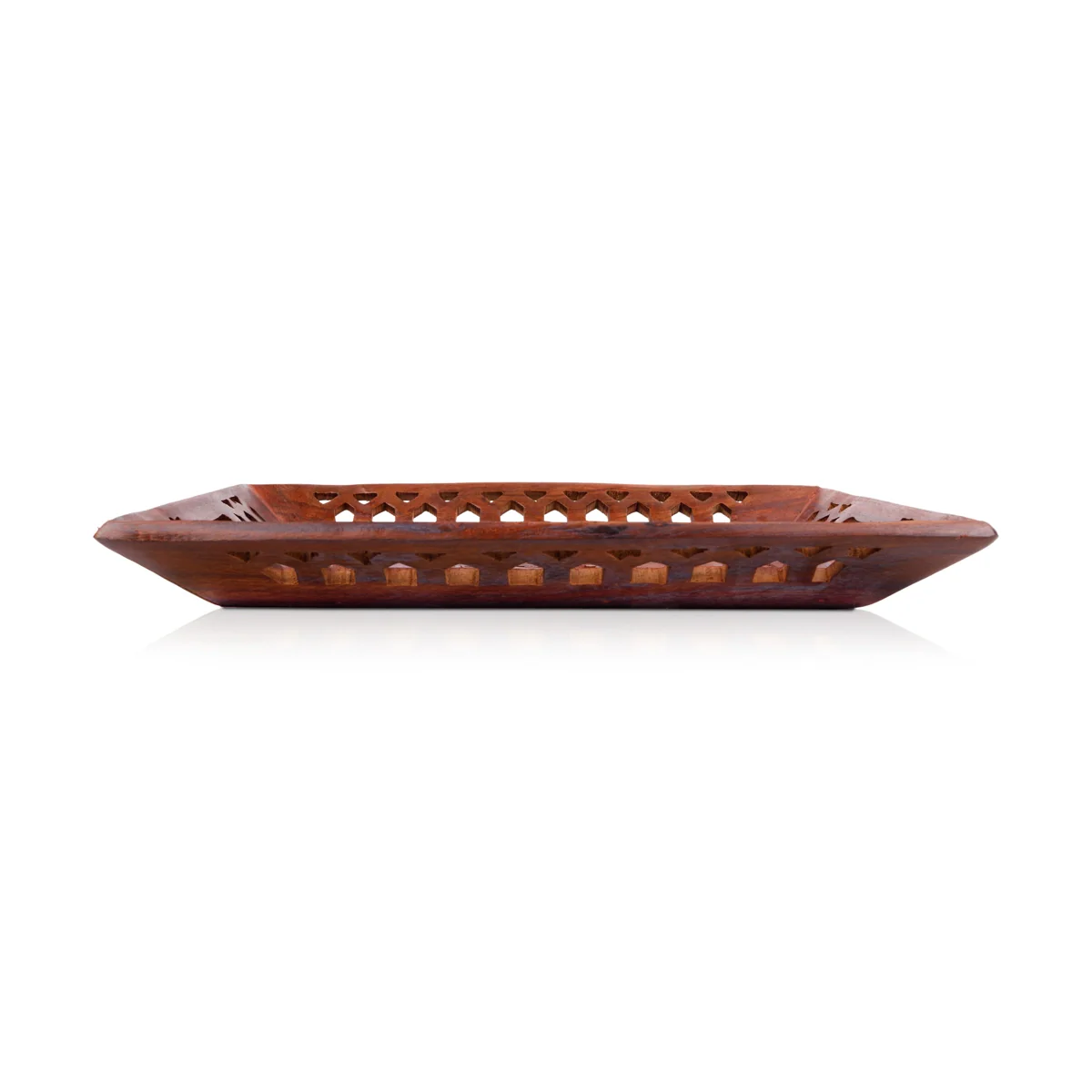Wooden Tray - 1.5 x 13 x 9 Inches | Engraved Flower Design Decorative Plate/Kitchen Tray/Serving Tray for Home - Image 4