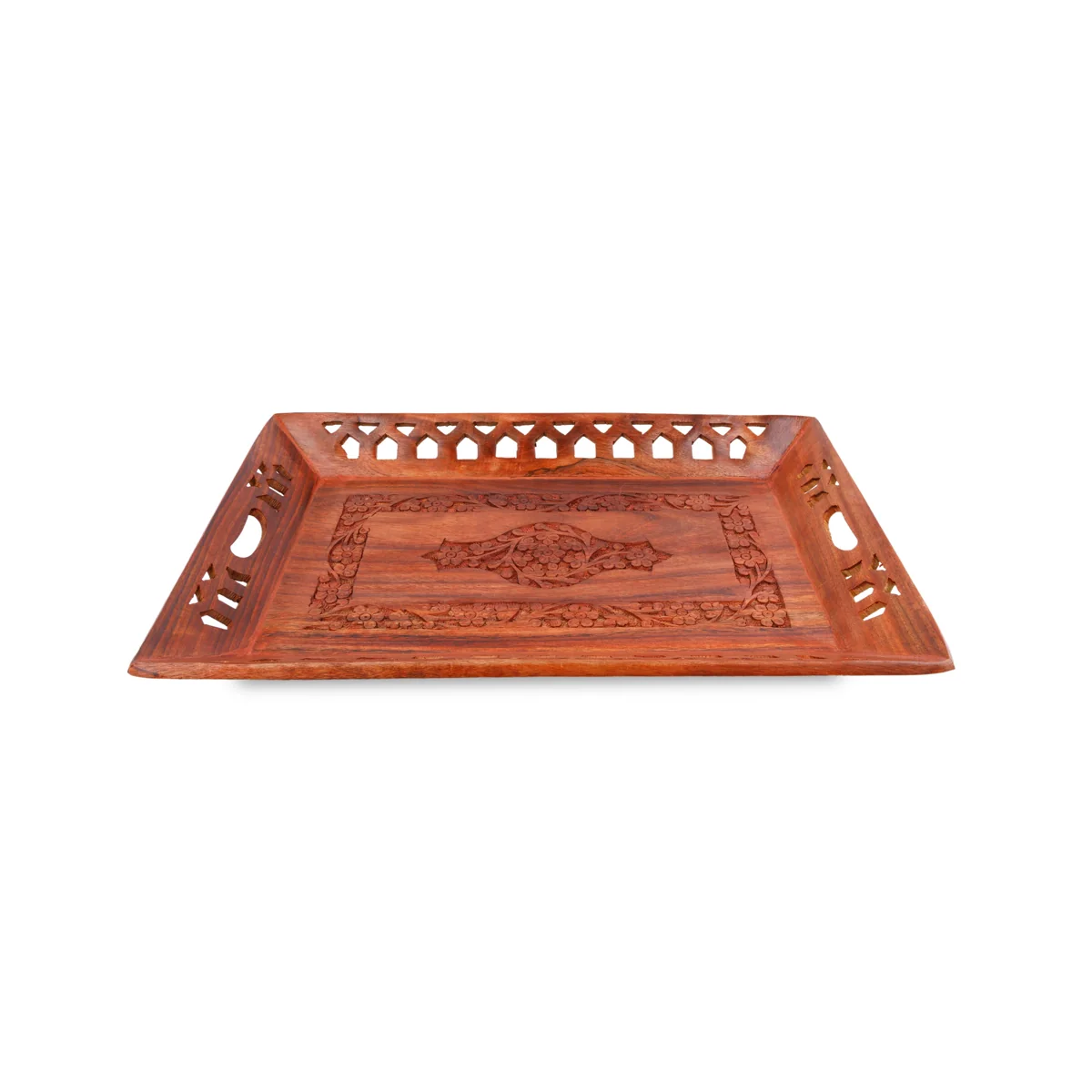 Wooden Tray - 1.5 x 15 x 10 Inches | Hand Carved Kitchen Tray/ Serving Tray for Home Decor & Gifting - Image 2